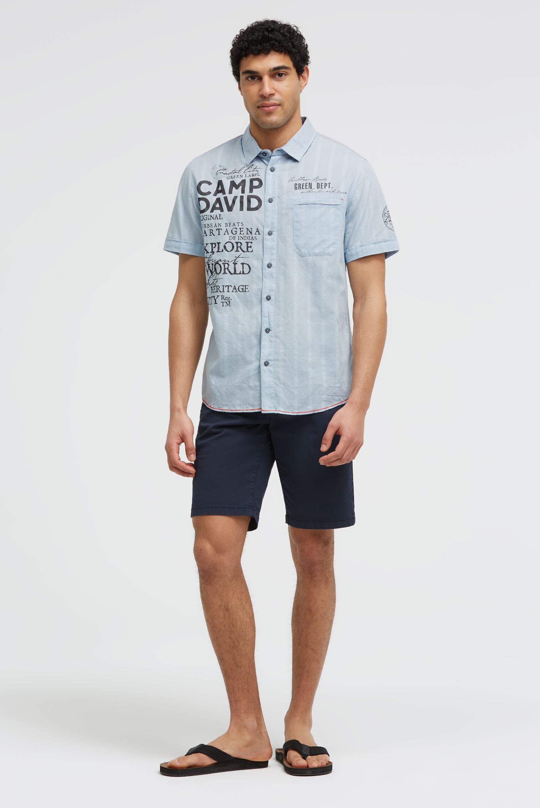 CAMP DAVID Kurzarmhemd mit Brusttasche