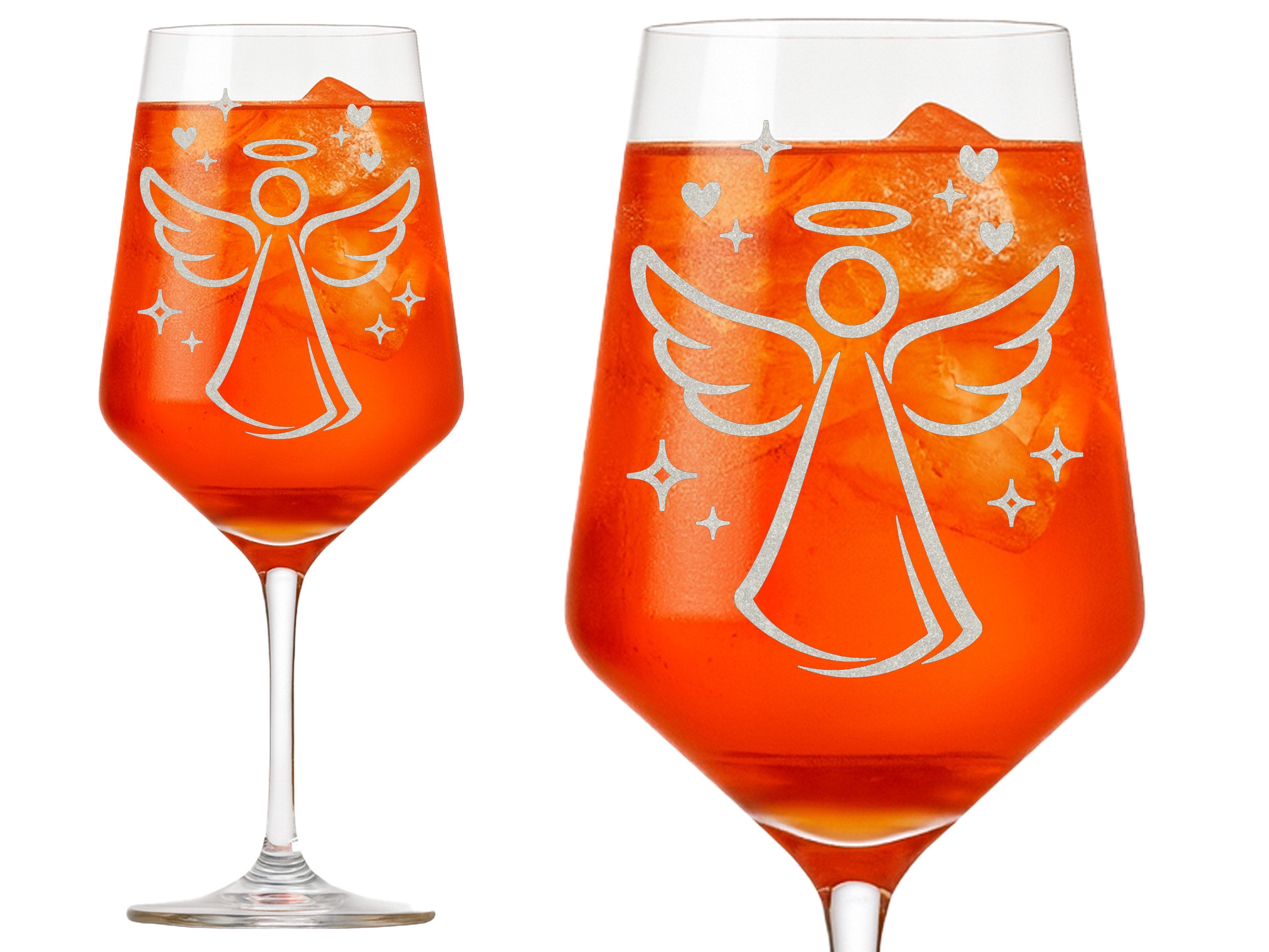 Valhalla Weinglas Valhalla 1x Weinglas mit Gravur Engel 350ml spülmaschinenfest, 1-tlg., Glas, Atemberaubende Darstellung
