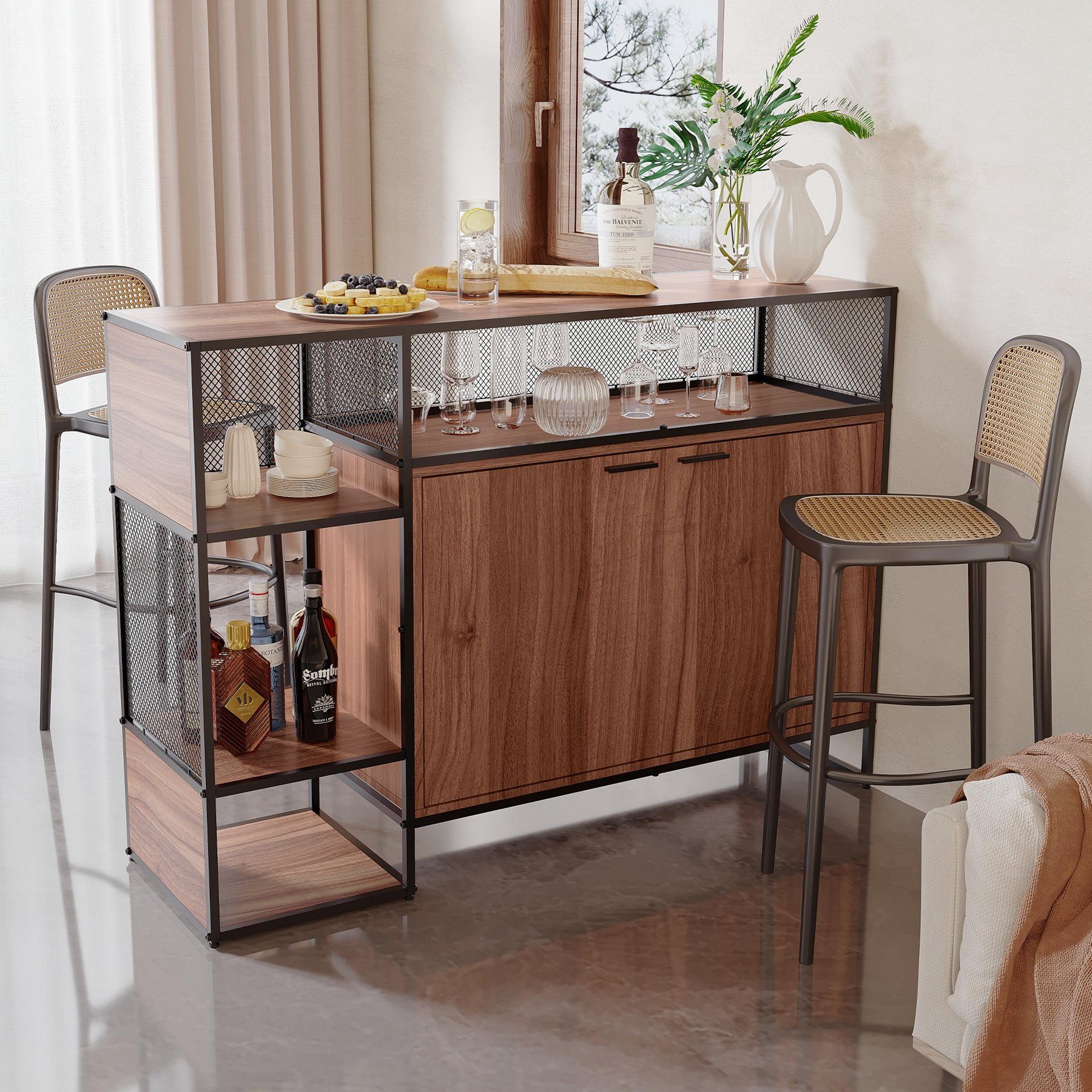 Celya Sideboard Bartisch Esstisch,93cm Stehtisch Kommode Küchenschrank