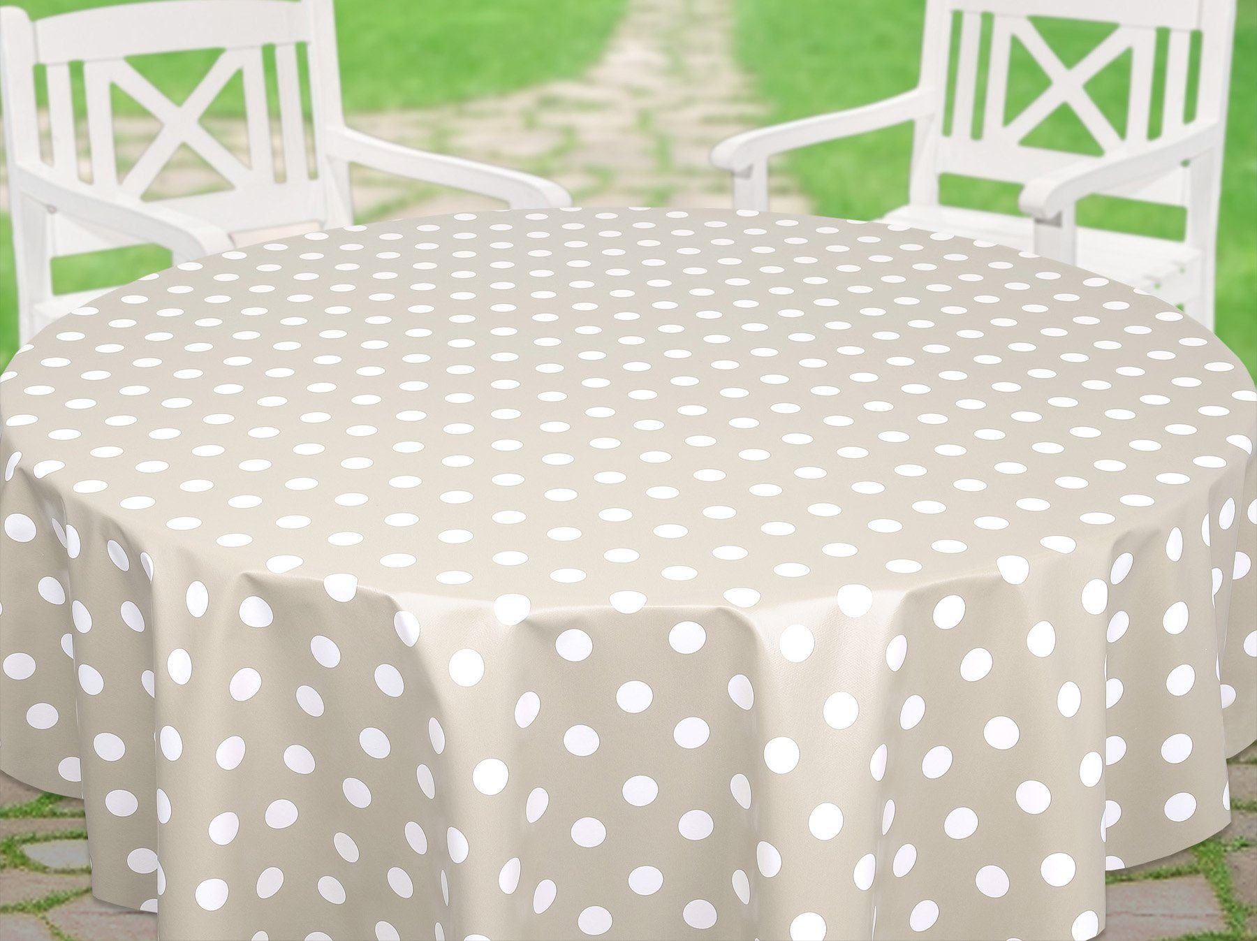 Beautex Tischdecke Punkte Wachstuchtischdecke OVAL RUND ECKIG, Wachstuch abwischbar (1-tlg)