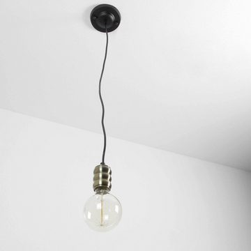 Licht-Erlebnisse Pendelleuchte BRADFORD, ohne Leuchtmittel, Höhenverstellbar 20 - 120 cm für E27 Industrial Vintage in Bronze