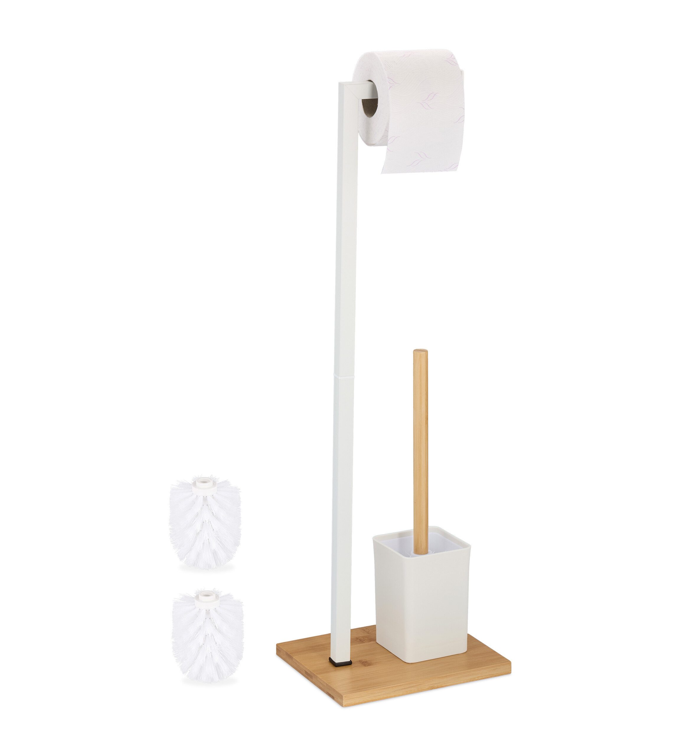 WC-Garnitur aus Bambus & Edelstahl