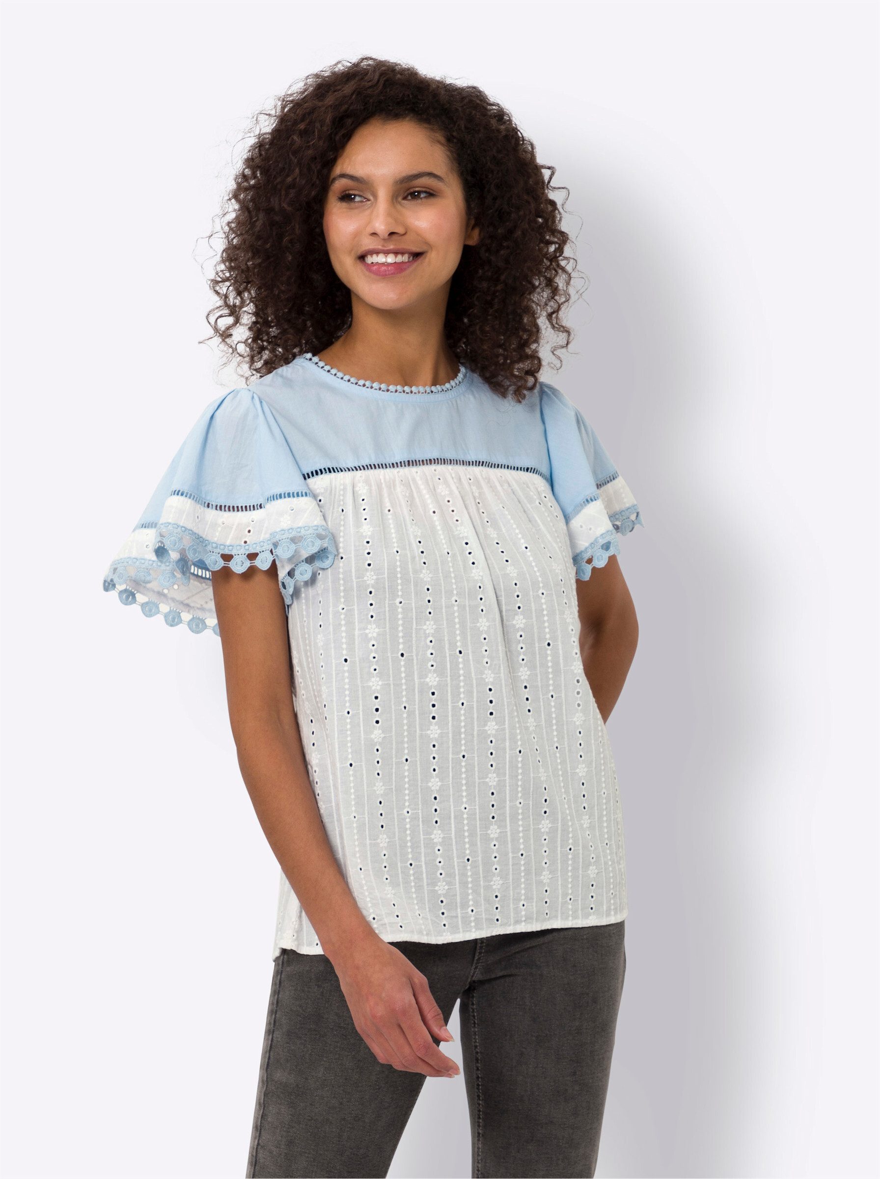 heine Klassische Bluse Kurzarm-Bluse günstig online kaufen