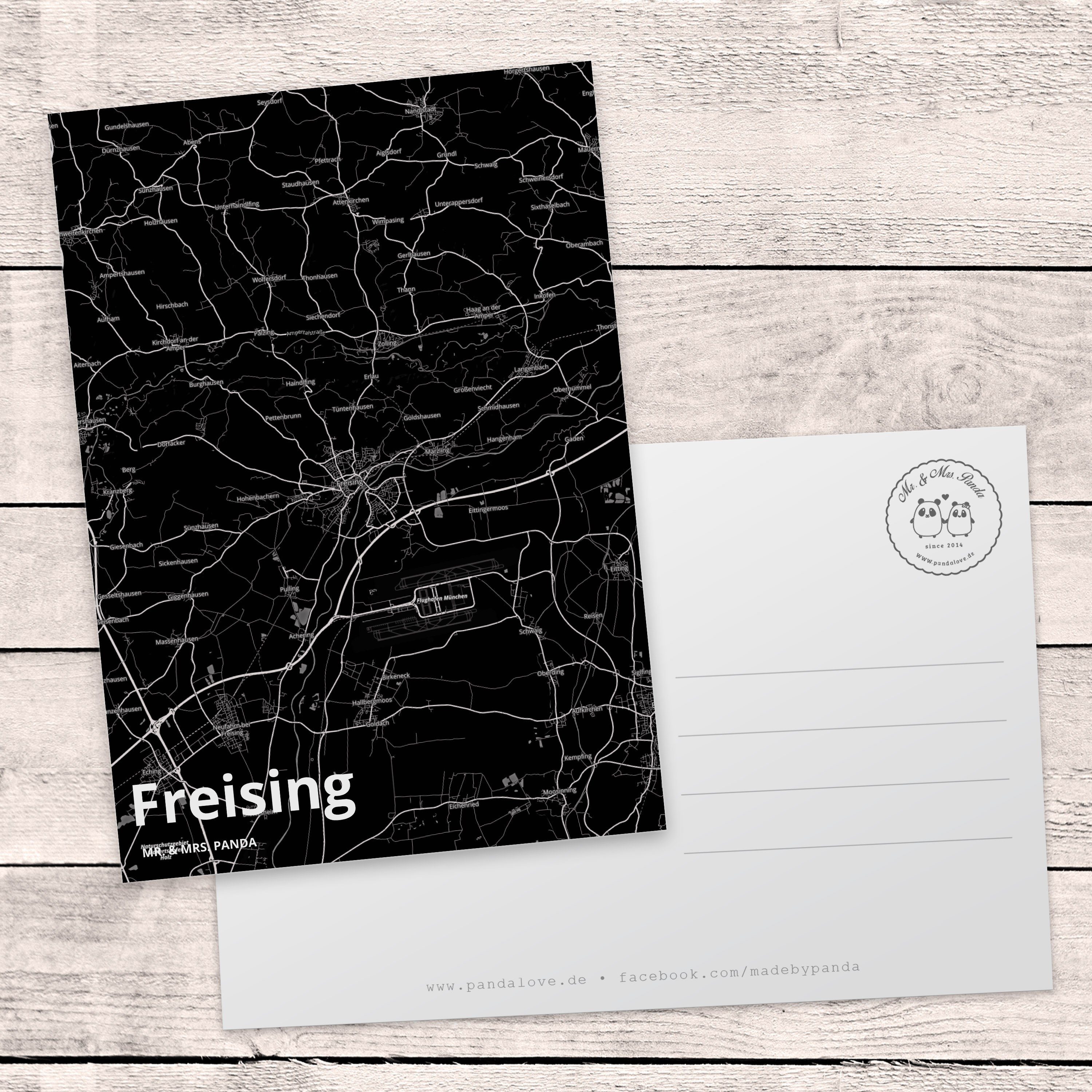 Mrs. Städte, Postkarte Einladung, Geschenk, Panda - Mr. Grußkarte, & Ort Freising Geschenkkarte,