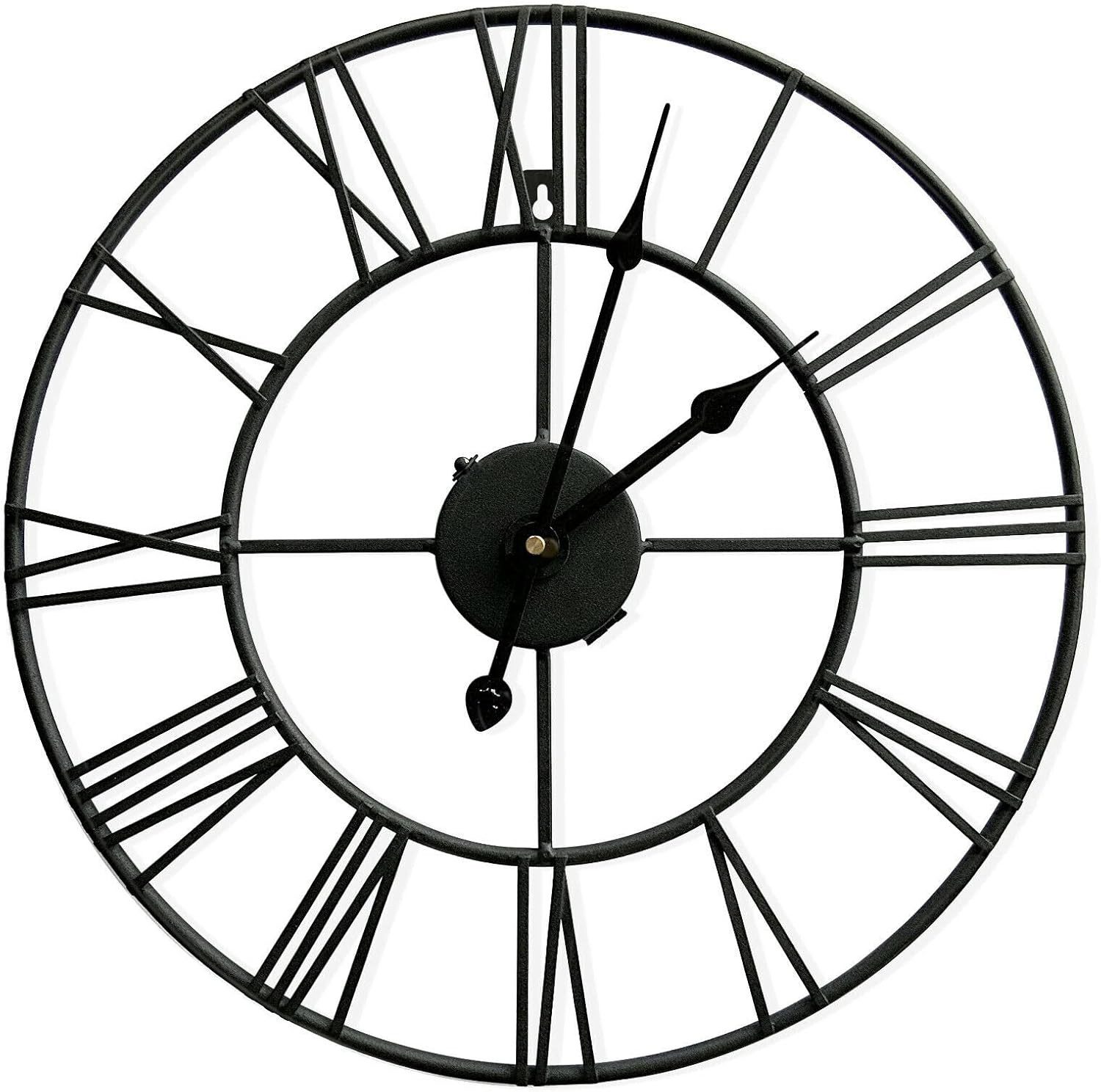 Uzman Wanduhr Schwarze Metall Wanduhr 40cm günstig online kaufen