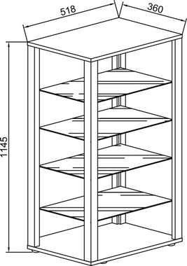 VCM Standvitrine Holz Glas Stand Vitrine Sammelvitrine Glasol lV