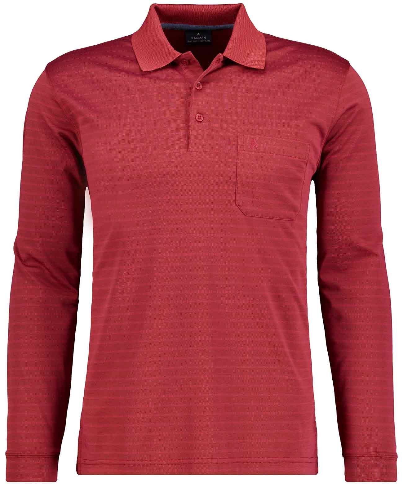 RAGMAN Langarm-Poloshirt
