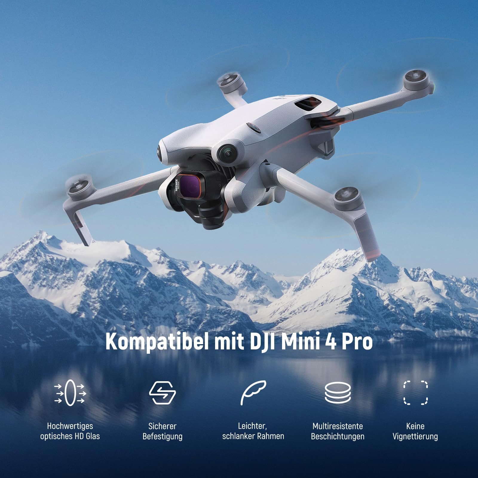 Neewer FL-A31 8x Filter Set für DJI Mini 4 Pro - ND8-ND256, CPL & UV Polfilter (Lebendige Farbwiedergabe)