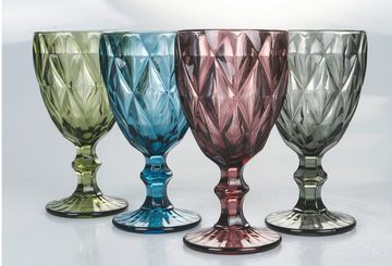 Villa d'Este Weinglas Reinassance, Glas, Gläser-Set, 4-teilig, Inhalt 300 ml