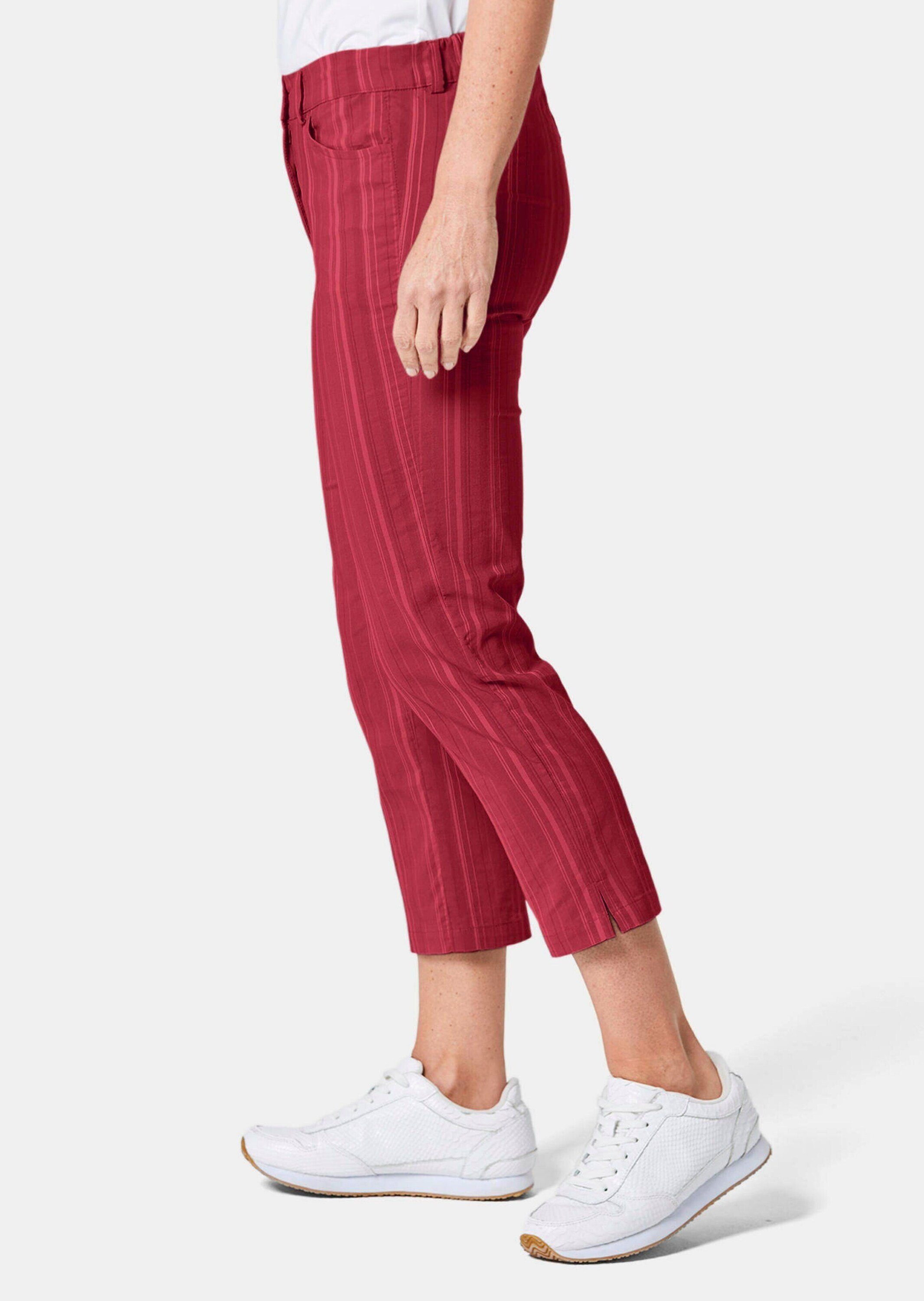 GOLDNER Caprihose Kurzgröße: Verkürzte Strukturhose, elastisch