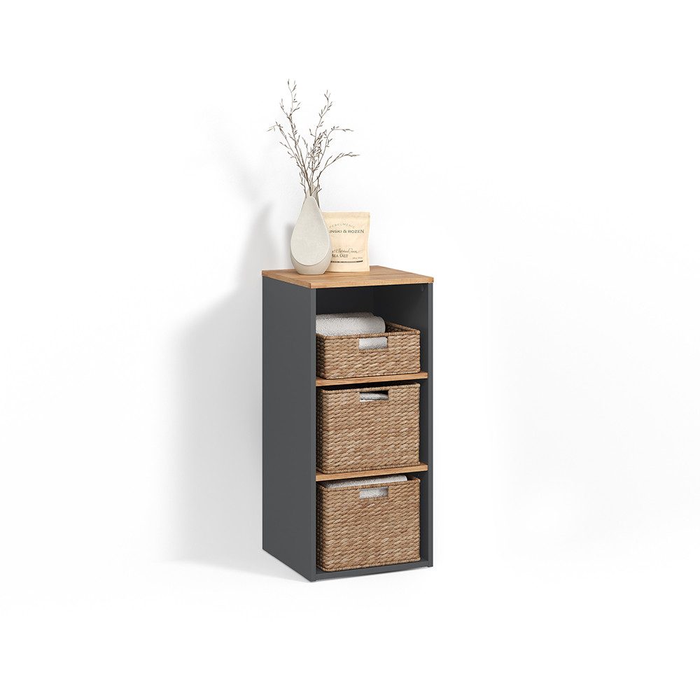 Livinity® Waschmaschinenumbauschrank Paolina, Anthrazit/Goldkraft Eiche, 40.2 x 88.2 cm (1-St)