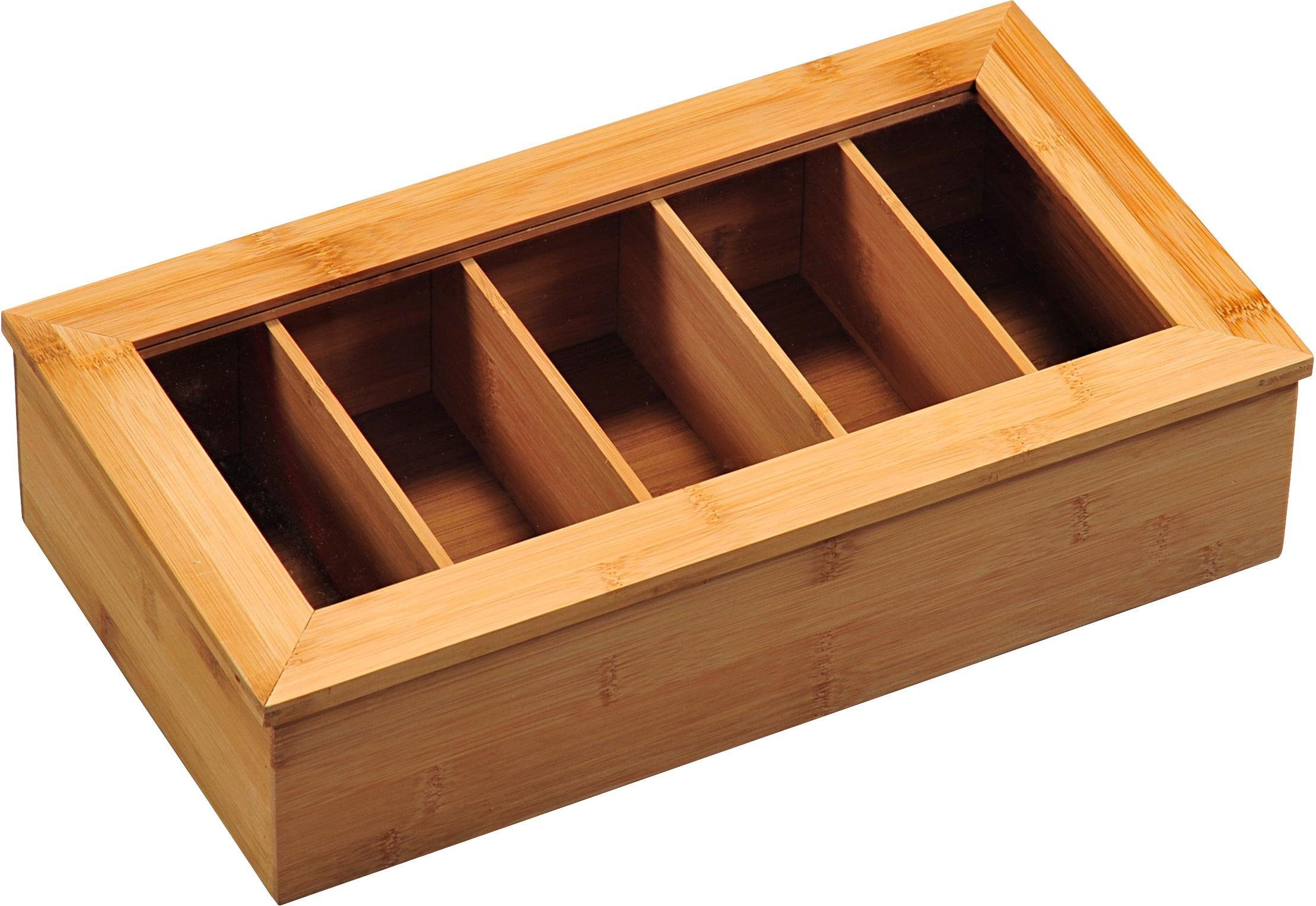 KESPER® Teedose Teebox, Bambus, (1-tlg), mit 5 Fächern