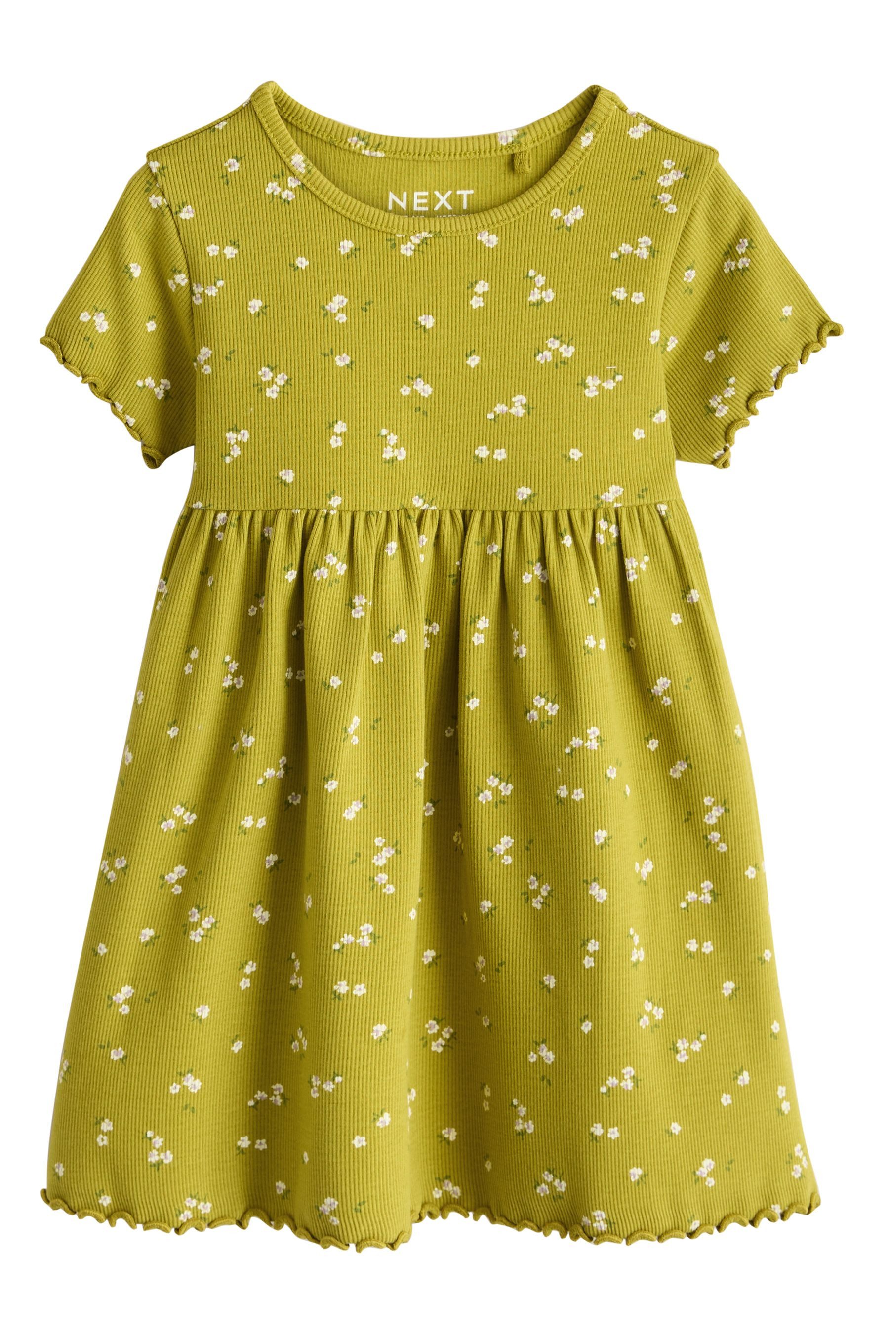 Next Jerseykleid Geripptes Kurzarmkleid (1-tlg)