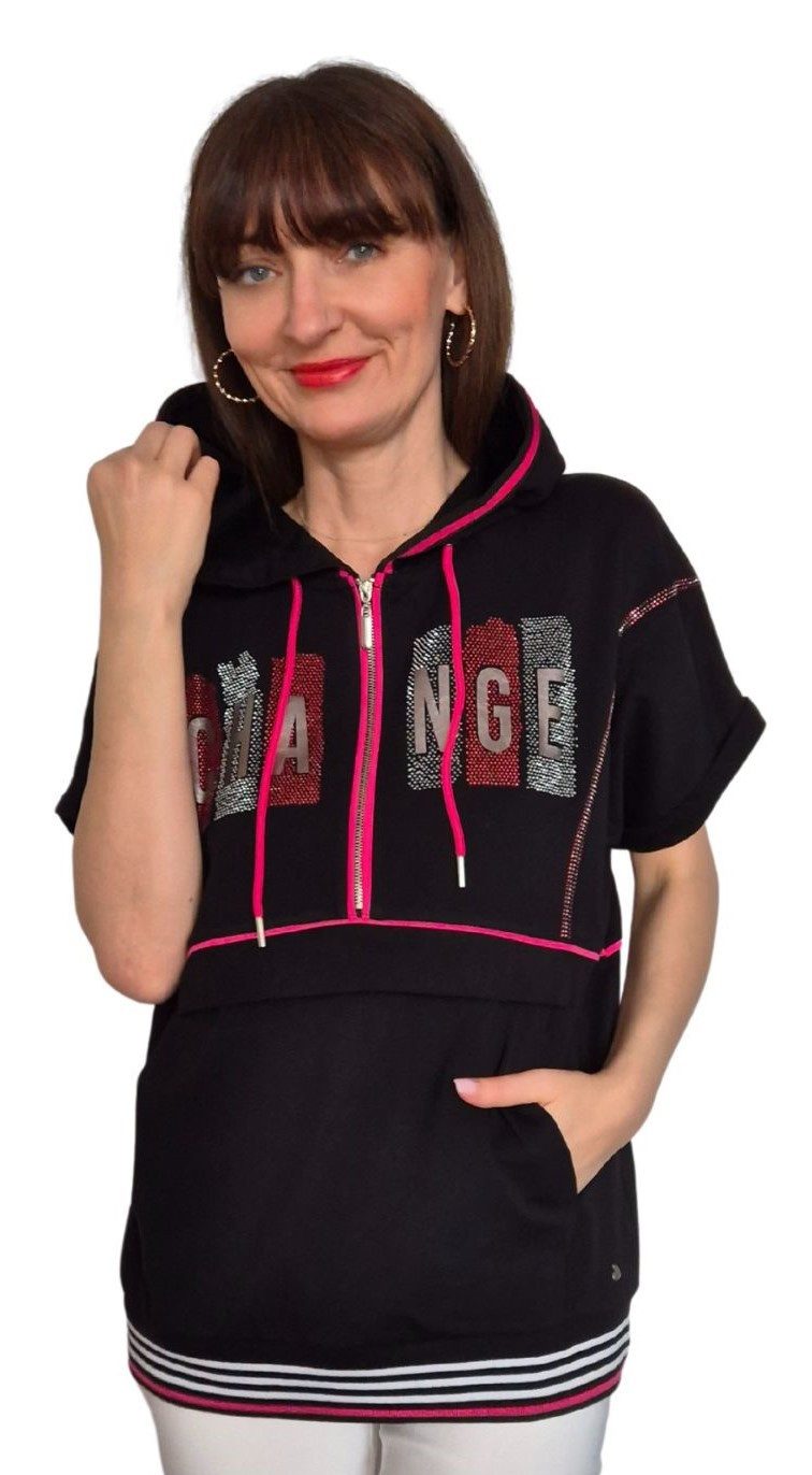 Gio Milano Sweatshirt "Change" kurzarm mit Kapuze und Schriftzug günstig online kaufen