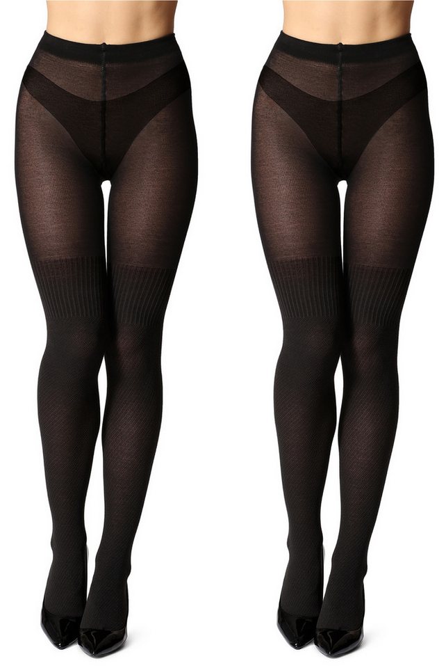 Bellivalini Strumpfhose 2er Pack Damen Strumpfhose aus Baumwolle BLV-1116 (1 St)