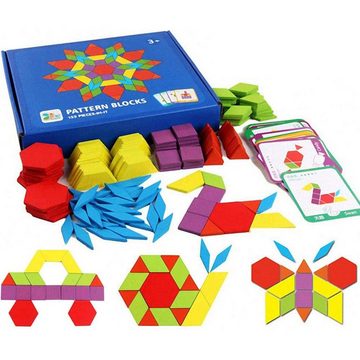 GelldG Lernspielzeug Tangram-Spielzeugset geometrische Formen Holzpuzzles Lernspielzeug