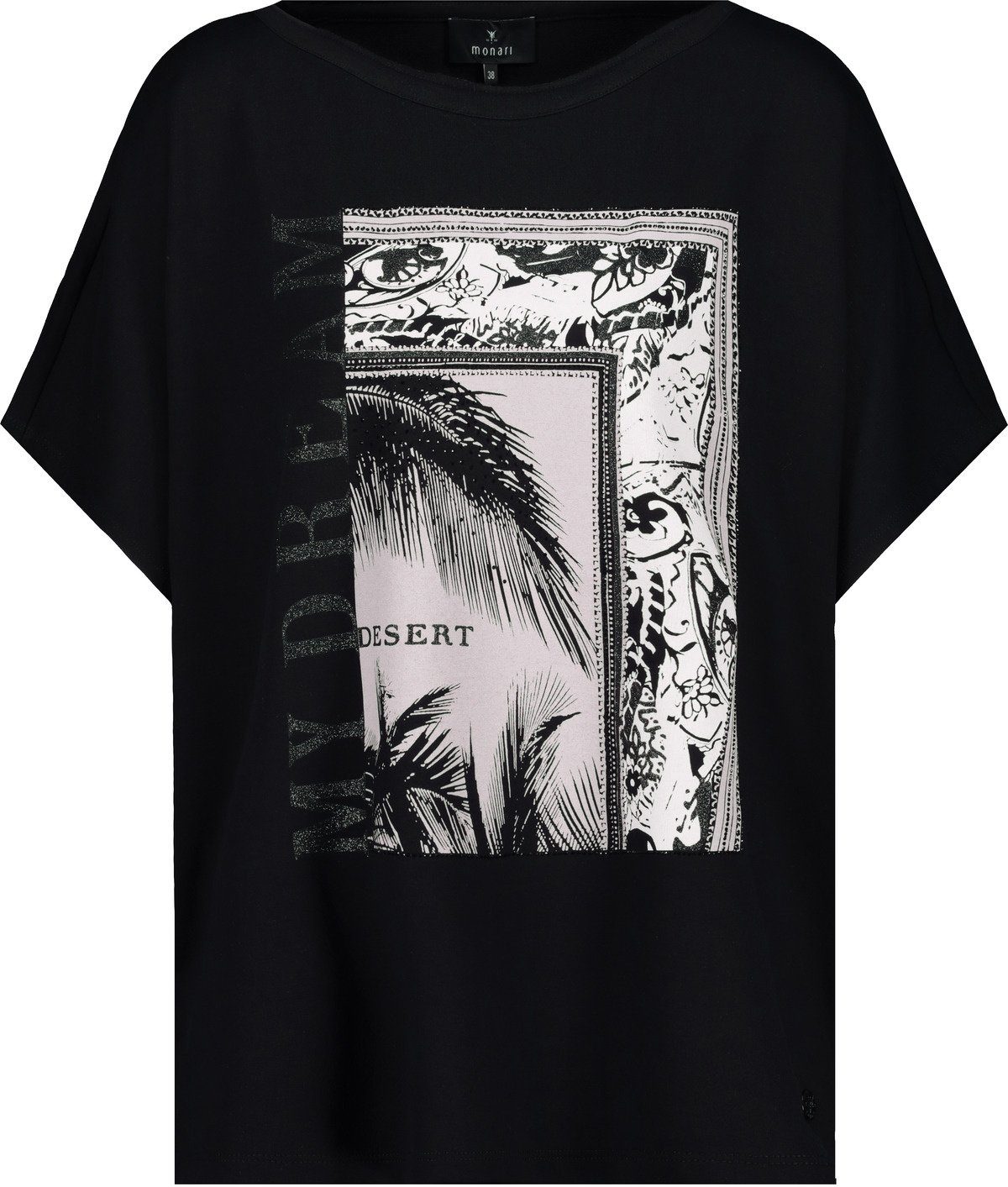 Monari T-Shirt Shirt mit T Paisley Muster schwarz