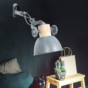 Steinhauer LIGHTING Wandleuchte, Leuchtmittel nicht inklusive, Wandleuchte Wandlampe Schlafzimmerleuchte Spot flexibel Eichenholz