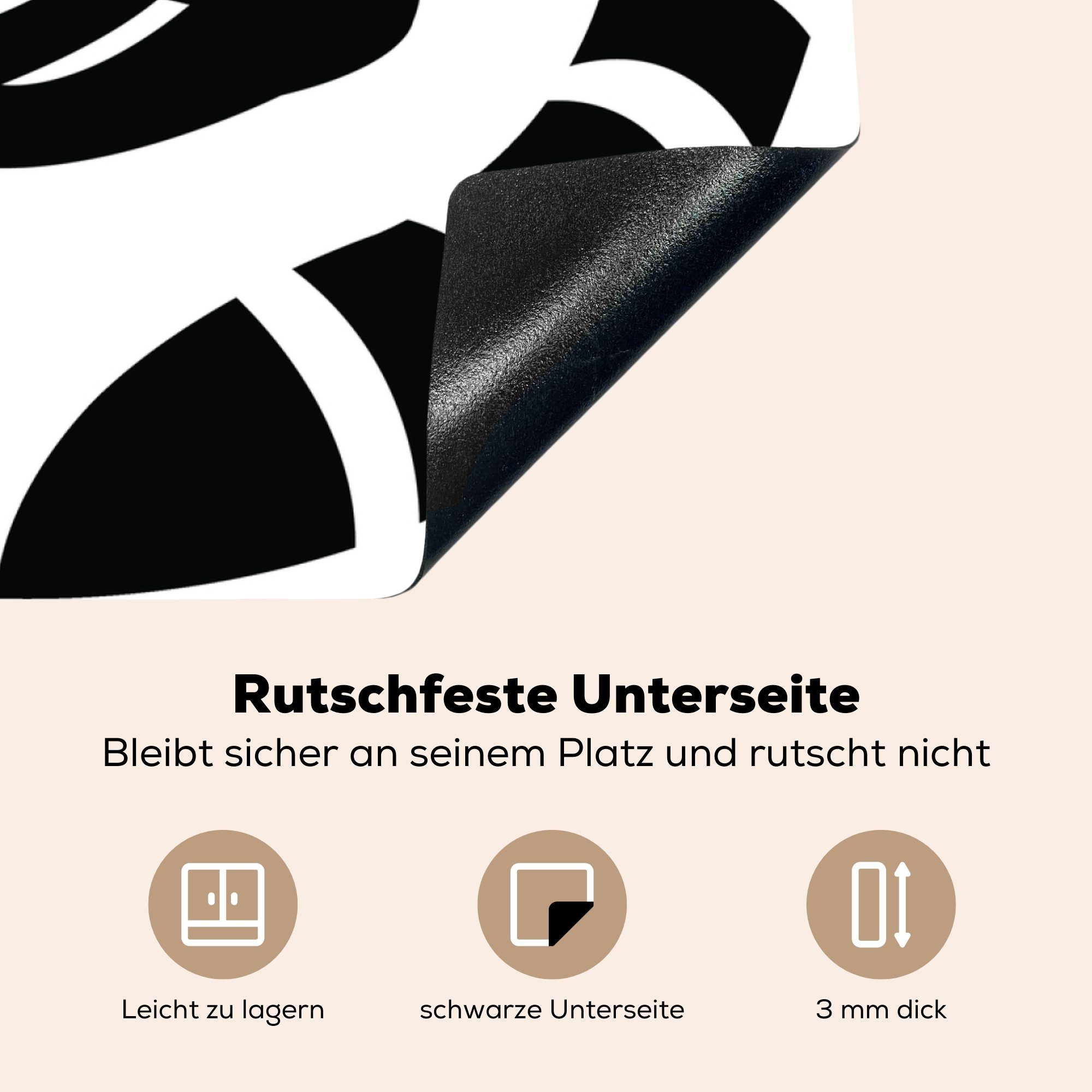 für Illustration (1 Arbeitsplatte Herdblende-/Abdeckplatte Vinyl, tlg), Ceranfeldabdeckung, cm, Waschbären in küche MuchoWow Linien, eines 78x78