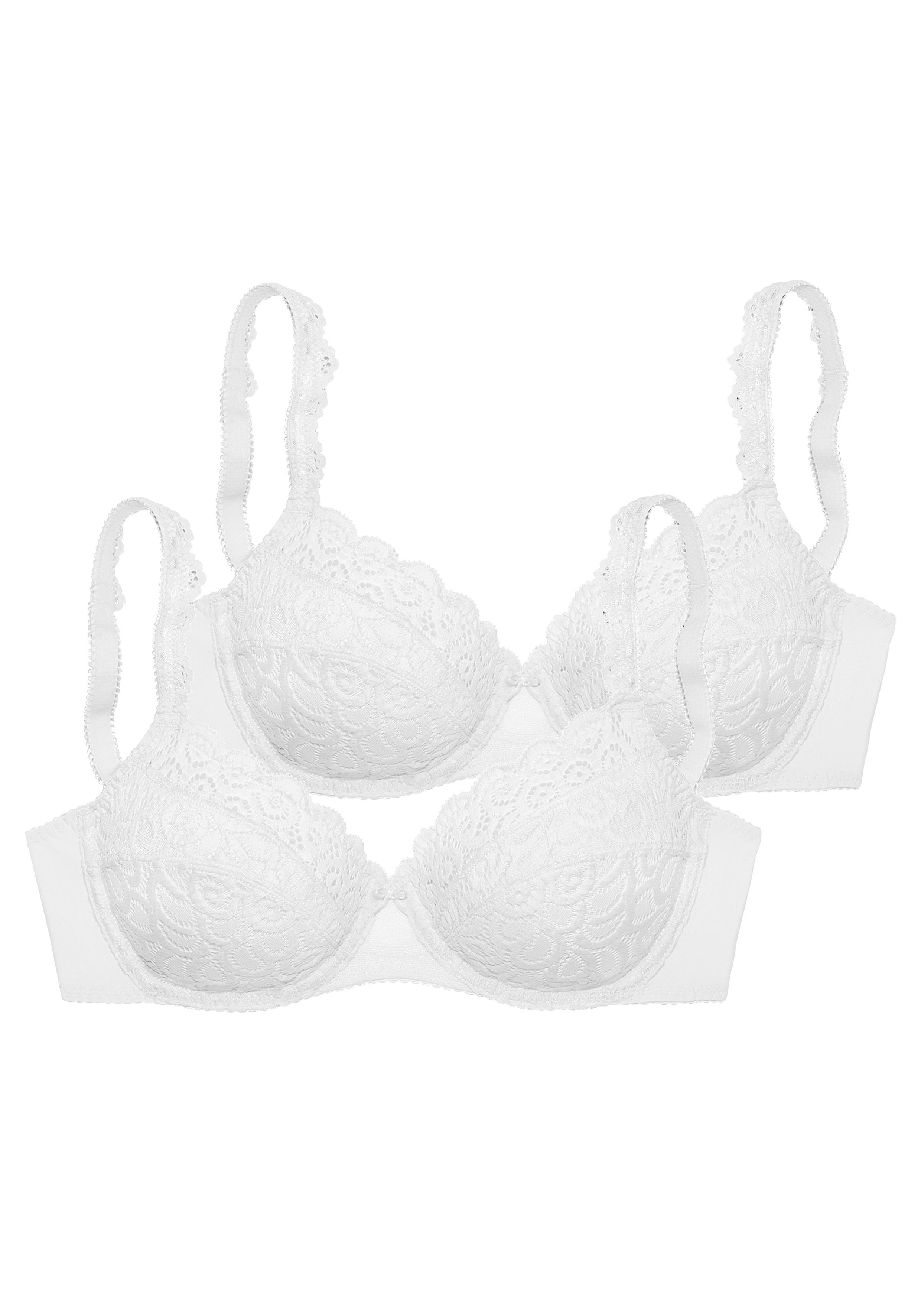 petite fleur Bügel-BH (Packung, 2 Stück) aus Spitze, mit dekorativen Trägern, Dessous