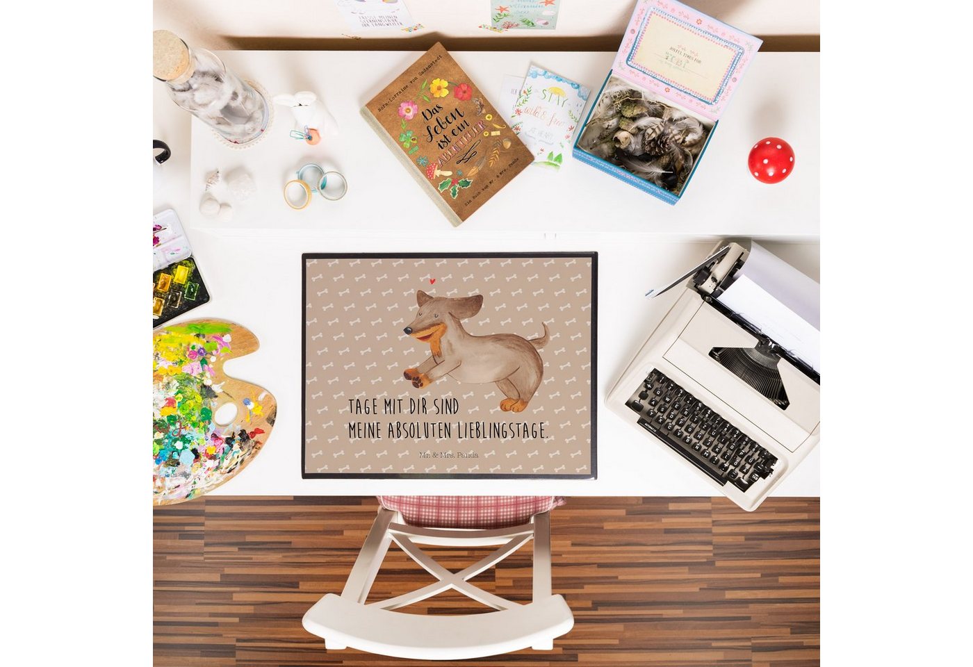 Thumbnail - Mr. & Mrs. Panda Schreibtischunterlage Hund Dackel - Hundeglück - Geschenk, Haustier, Schreibtischunterlage, (Packung, 1...