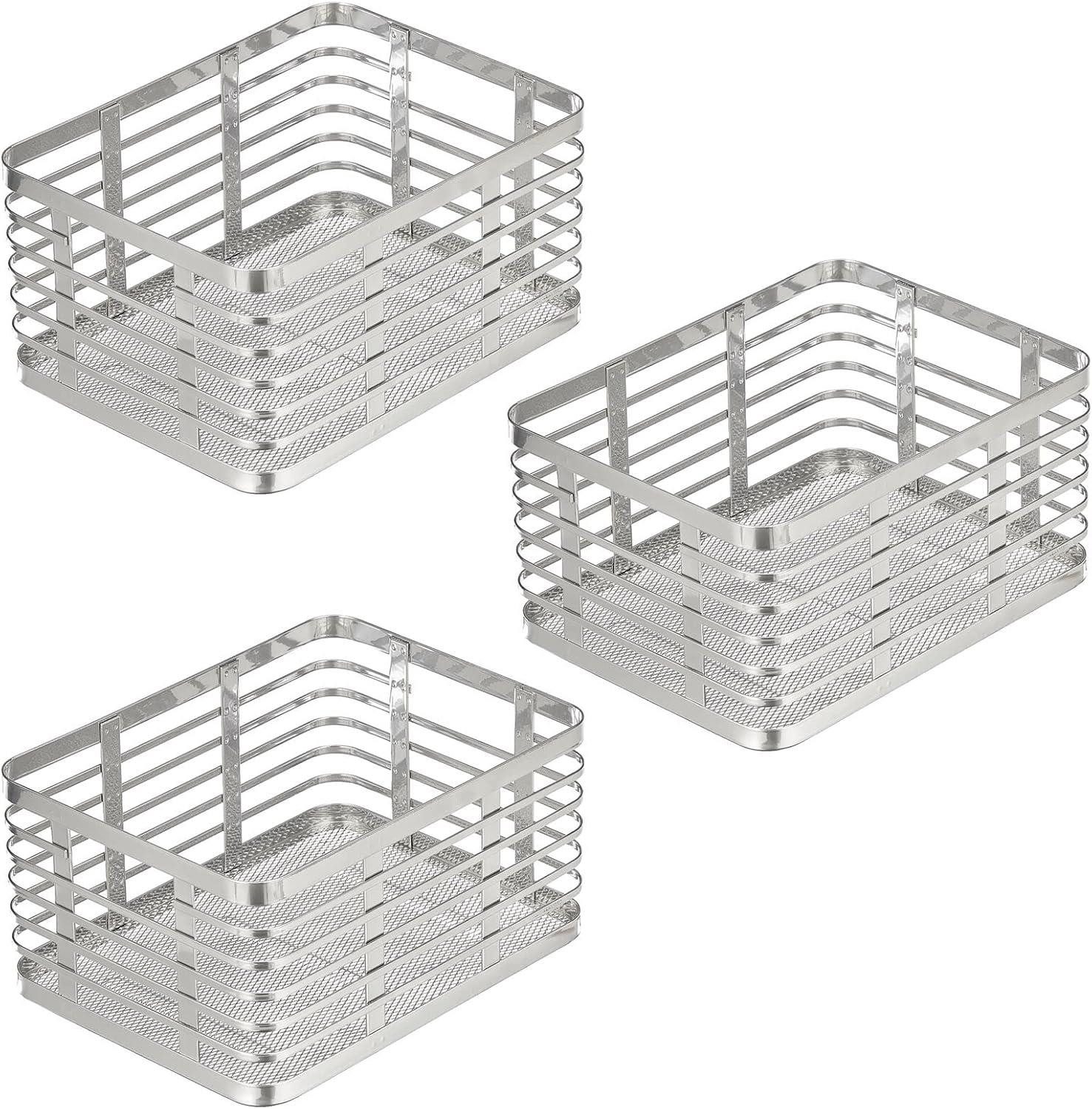 mDesign Aufbewahrungssystem mDesign Allzweckkorb Aufbewahrung Drahtkorb Organizer 3er-Set Metall