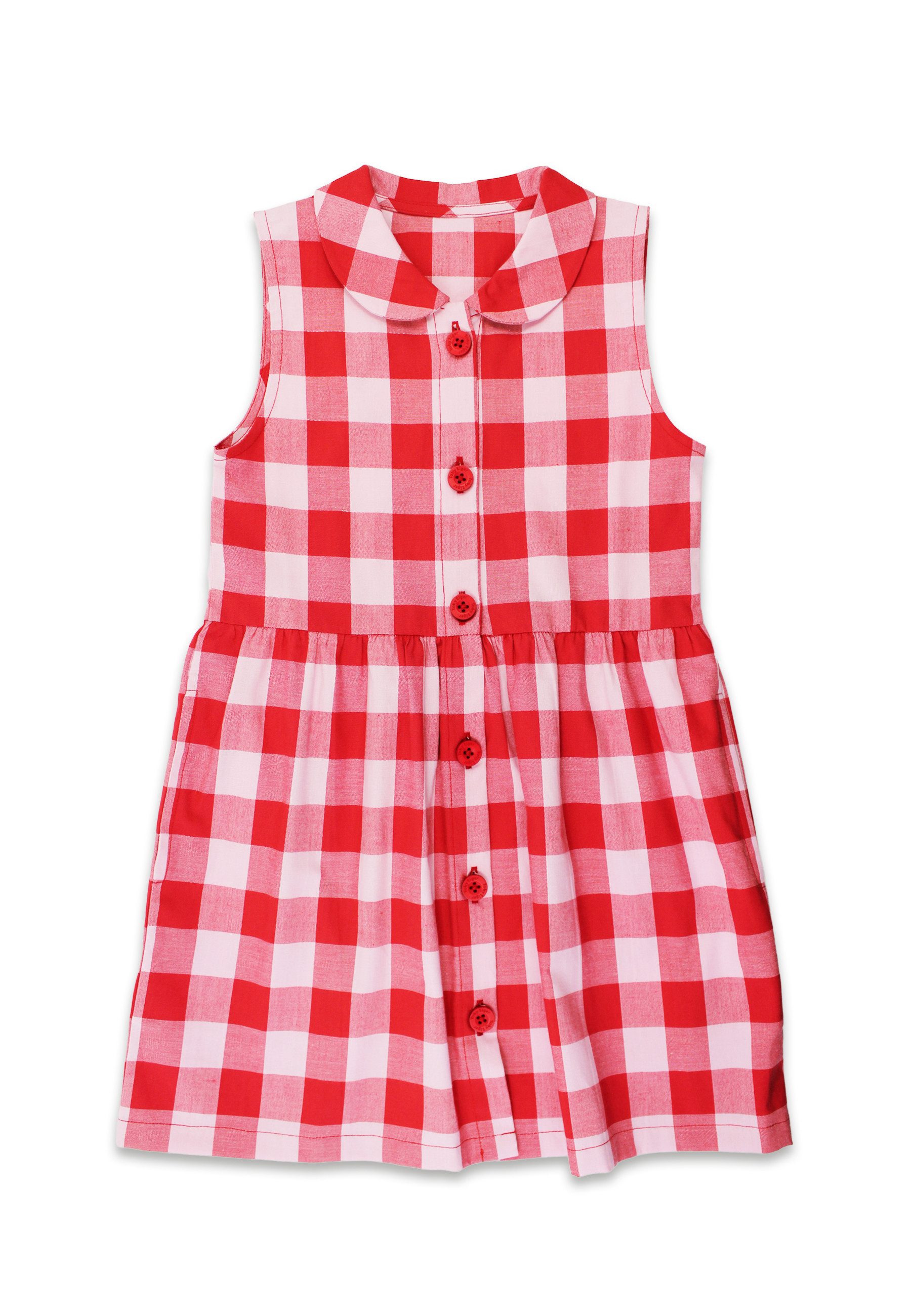 Shirtkleid Kleid mit rotem großkarierten-Muster