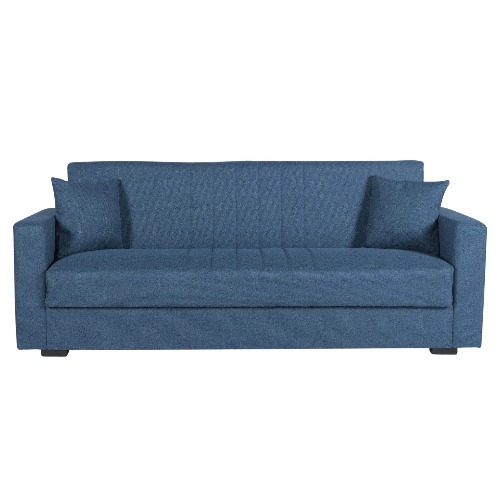 gowoll Sofa mit Schlaffunktion und Bettkasten Schlafsofa 190 Cm Breit, 3 Sitzer Bettfunktion Wohnzimmer Möbel