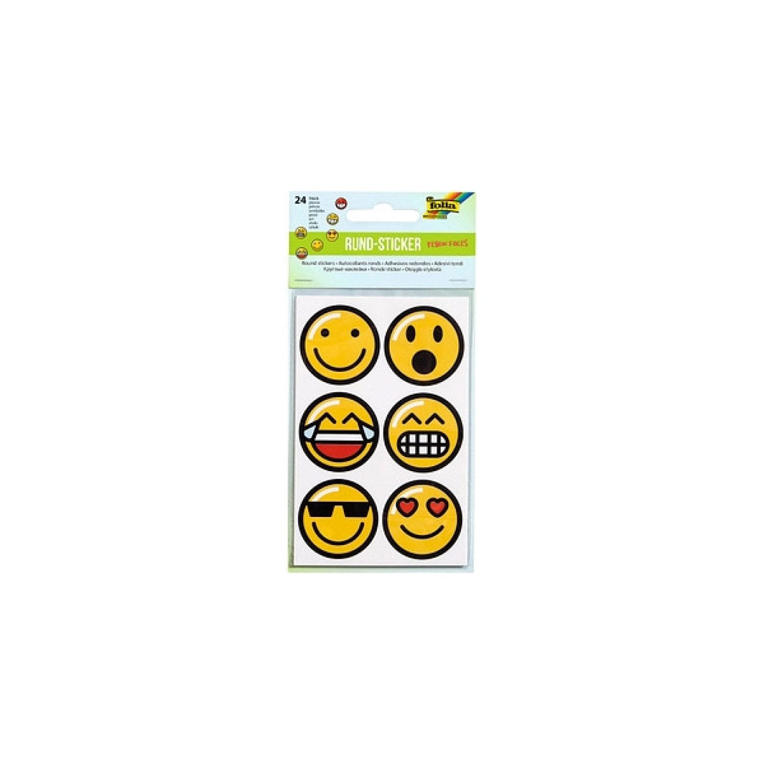 Folia Наклейки Rundsticker Emojis Aufkleber Lachende Gesichter Ремесло Kinder Geburts