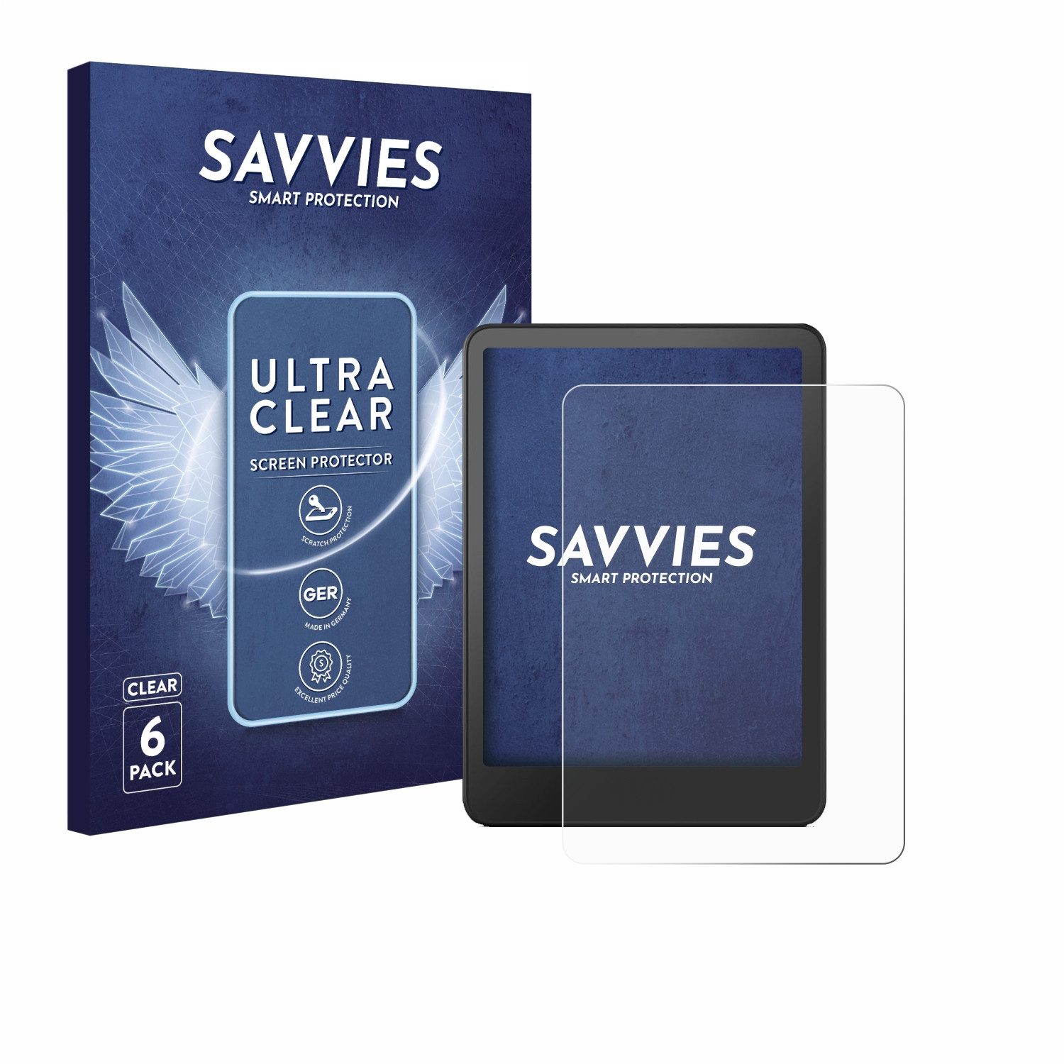 Savvies Displayschutzfolie Schutzfolie für Amazon Kindle Colorsoft Signature Edition, 6 Stück, Displayschutz Schutz Folie Klar Transparent
