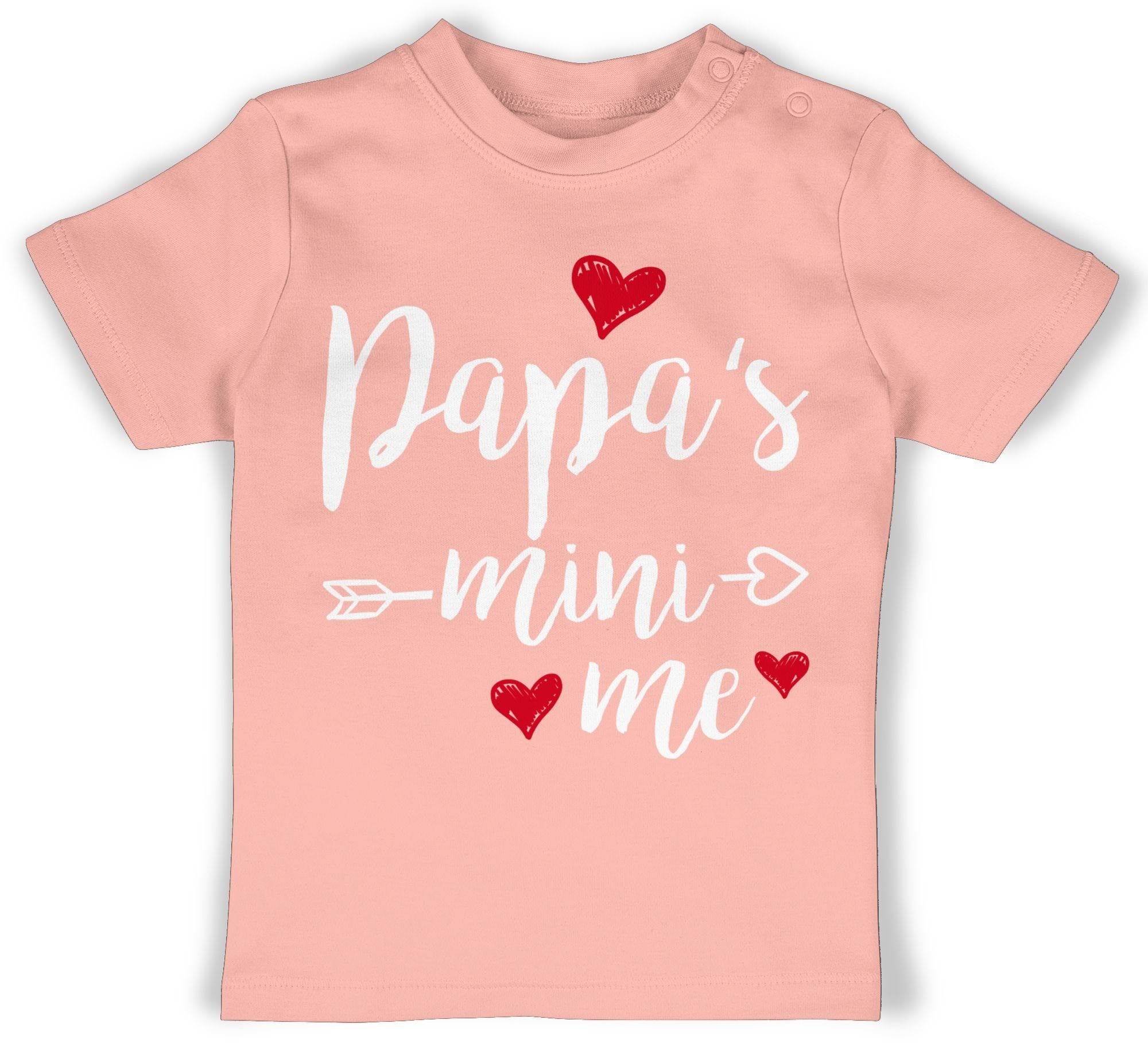 Vatertag Papa T-Shirt Papa Mini - Me Baby liebe Shirtracer Babyrosa Geschenk Ich 2 Dich Papas