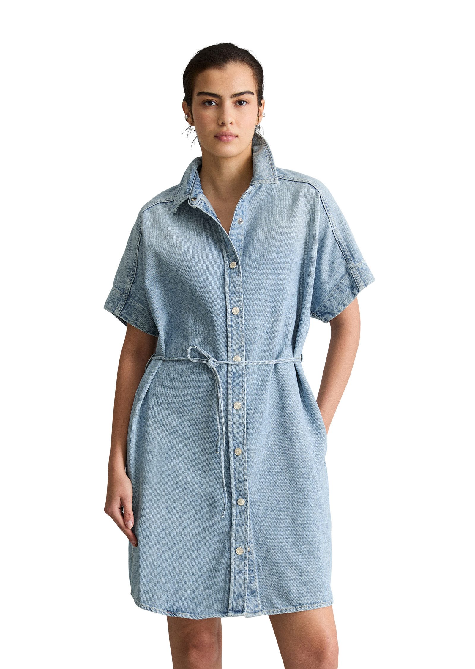 Hemdblusenkleid aus reiner Baumwolle