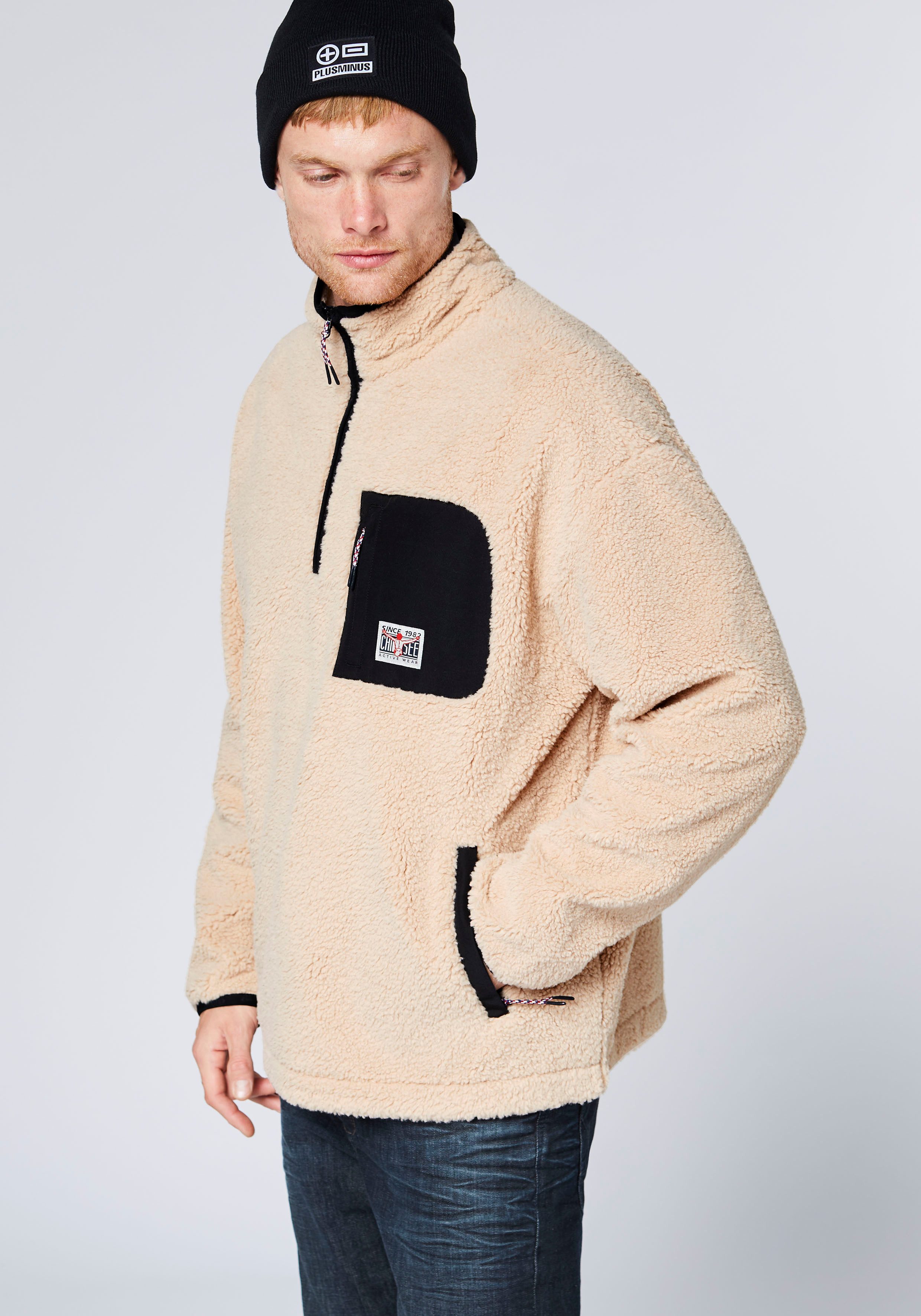 Chiemsee Strickfleece-Pullover Teddyfleecepullover aus Strickfleece, hoch g günstig online kaufen