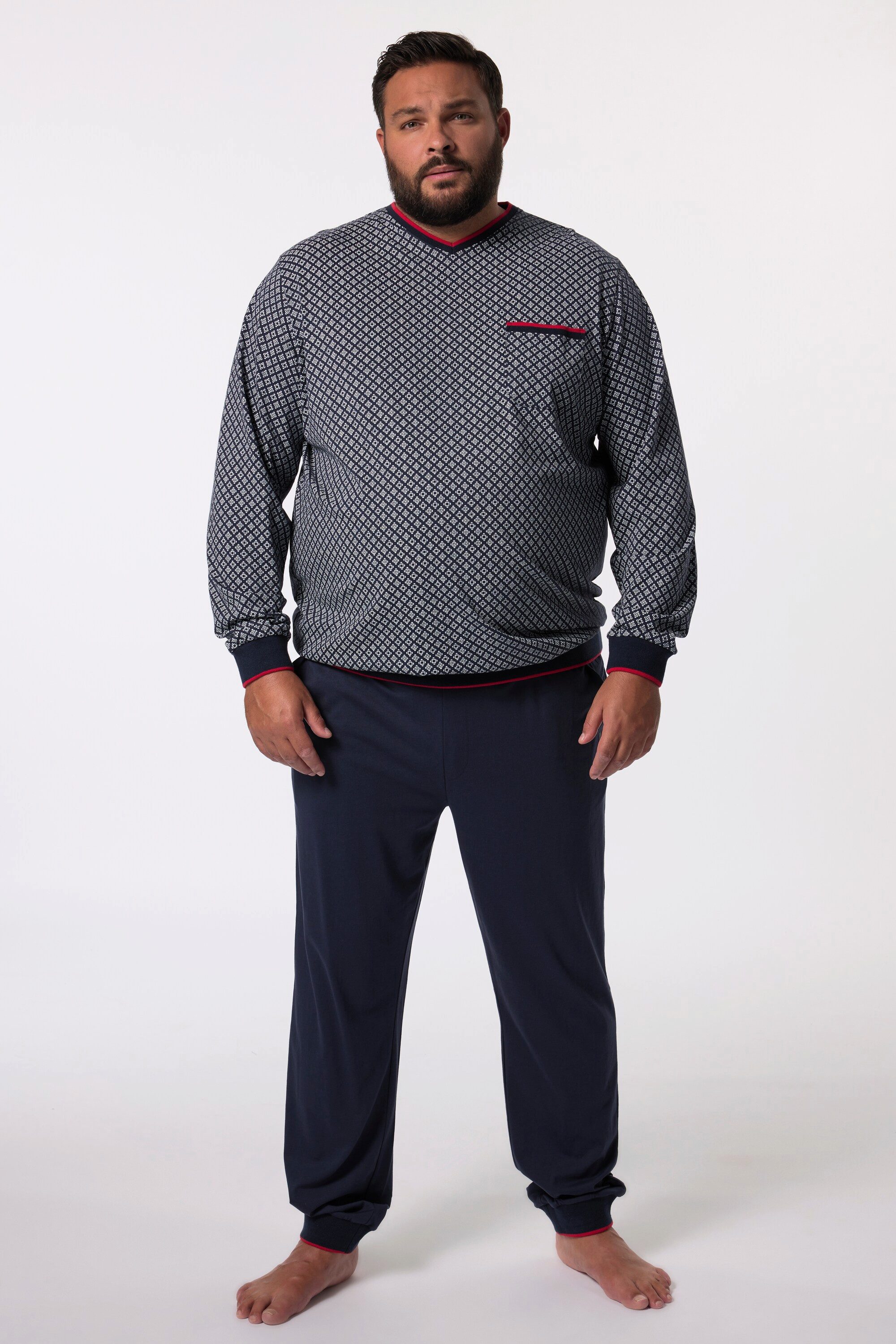 Men Plus Schlafanzug Men+ Schlafanzug Zweiteiler Bauchfit Langarm günstig online kaufen