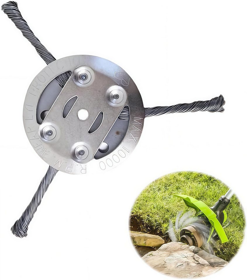 FOUORTUNATE-BEE Rasenmähermesser Unkrautbürste Ersatz-Schneidkopf für Rasentrimmer, 6 Zoll, 3 Messer (1-St), Universelles Trimmer-Zubehör für Akku-Freischneider