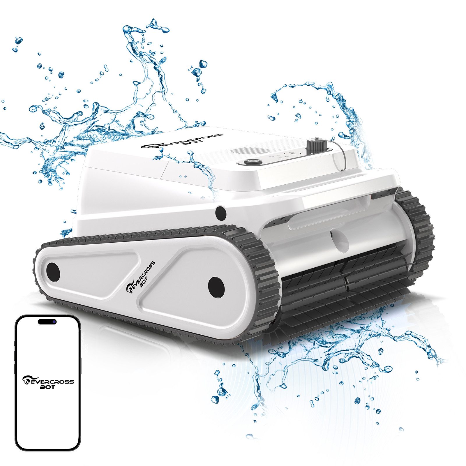 EVERCROSS BOT Poolroboter U8 für Boden und Wand Mit App-Steuerung, 120Min Laufzeit, 200m² Reinigungsfläche, Intelligenten Navigation