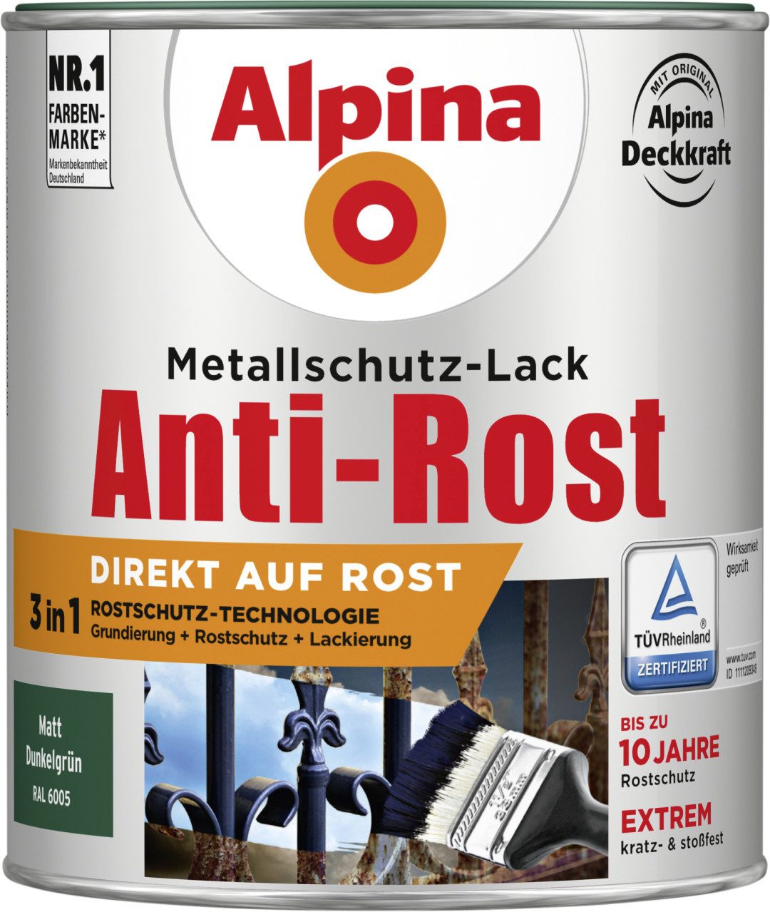 Metallschutzlack Alpina Metallschutz-Lack Anti-Rost 750 ml