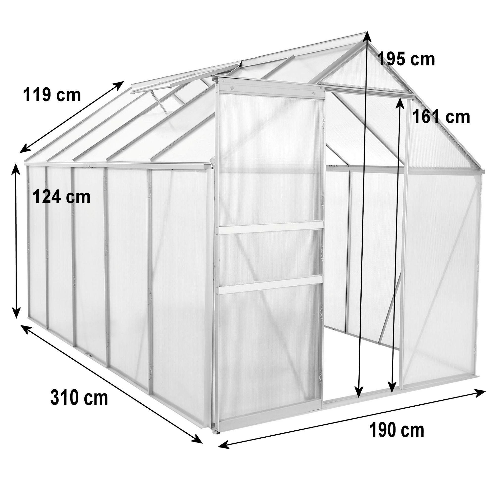 Zelsius Gewächshaus Aluminium Gewächshaus, 310 x günstig online kaufen