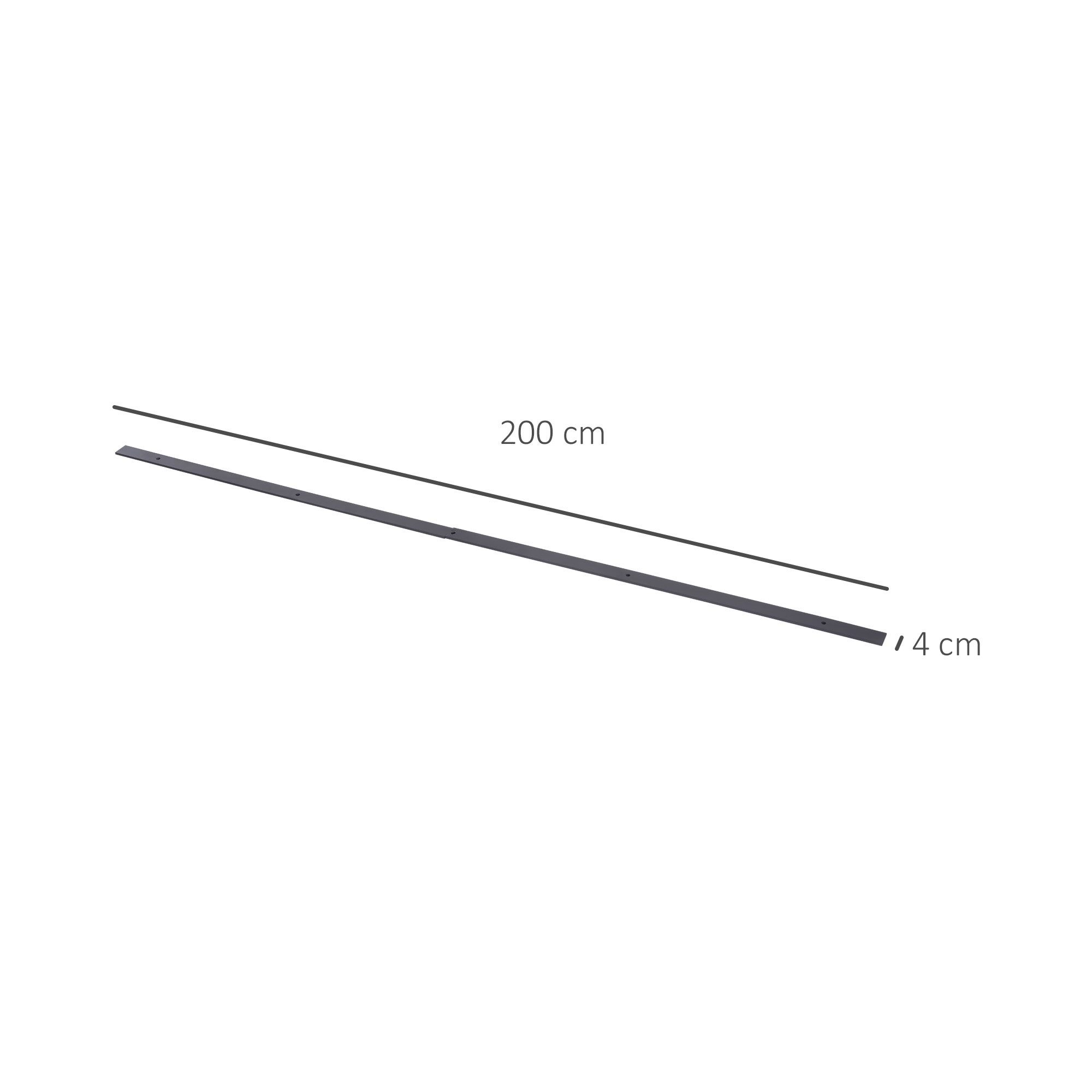 HOMCOM Türbeschlag 200 cm (Schiebetürsystem, 1 St., Schiebetüren-Beschlagsatz), aus Kohlenstoffstahl Braun