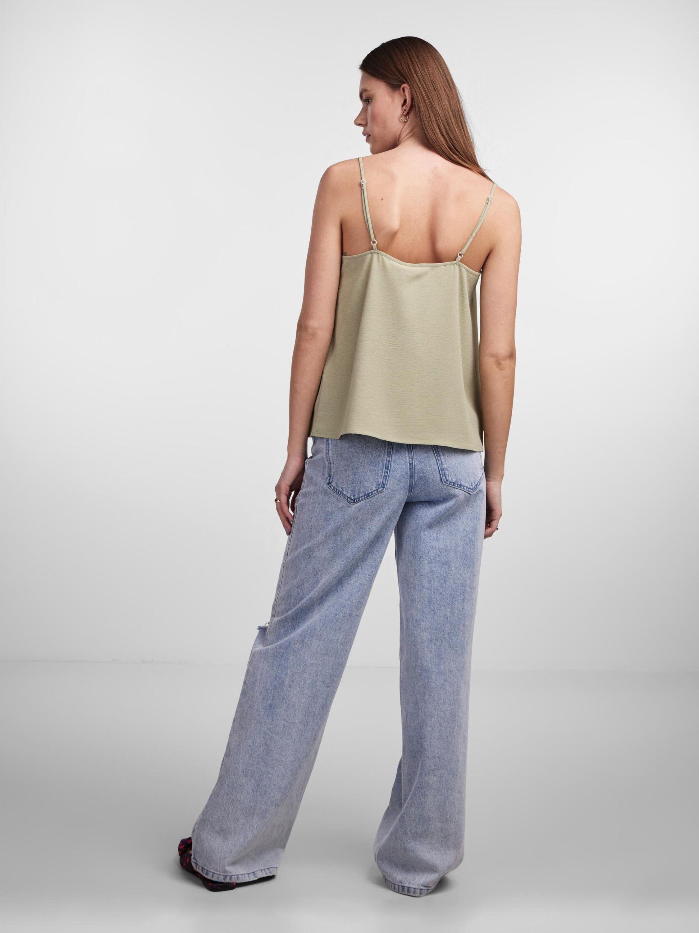 pieces Kurzarmbluse TIFFANY (1-tlg) Spitze