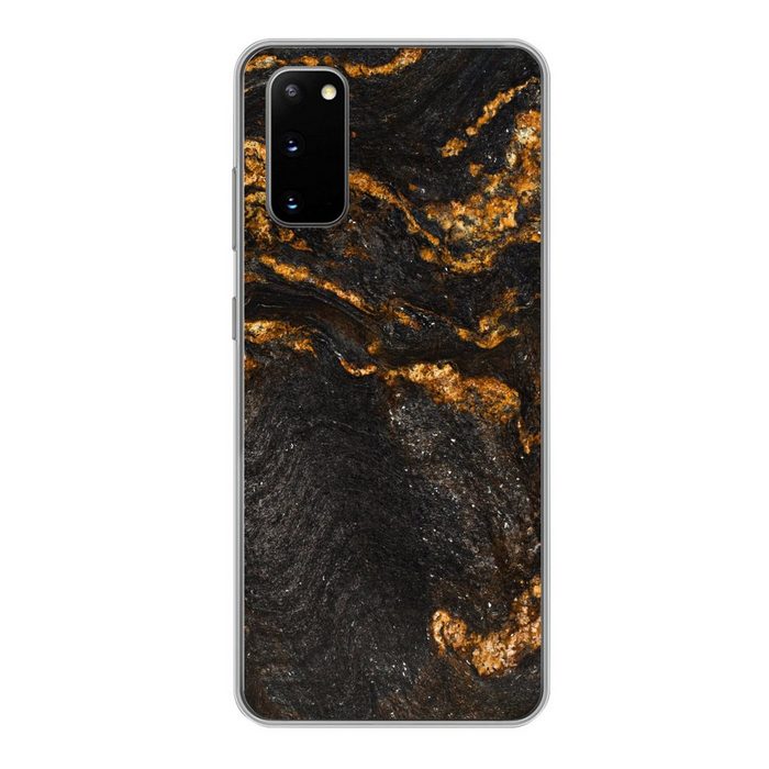 MuchoWow Handyhülle Marmor - Limette - Schwarz - Gold - Marmoroptik - Luxus Phone Case Handyhülle Samsung Galaxy S20 Silikon Schutzhülle