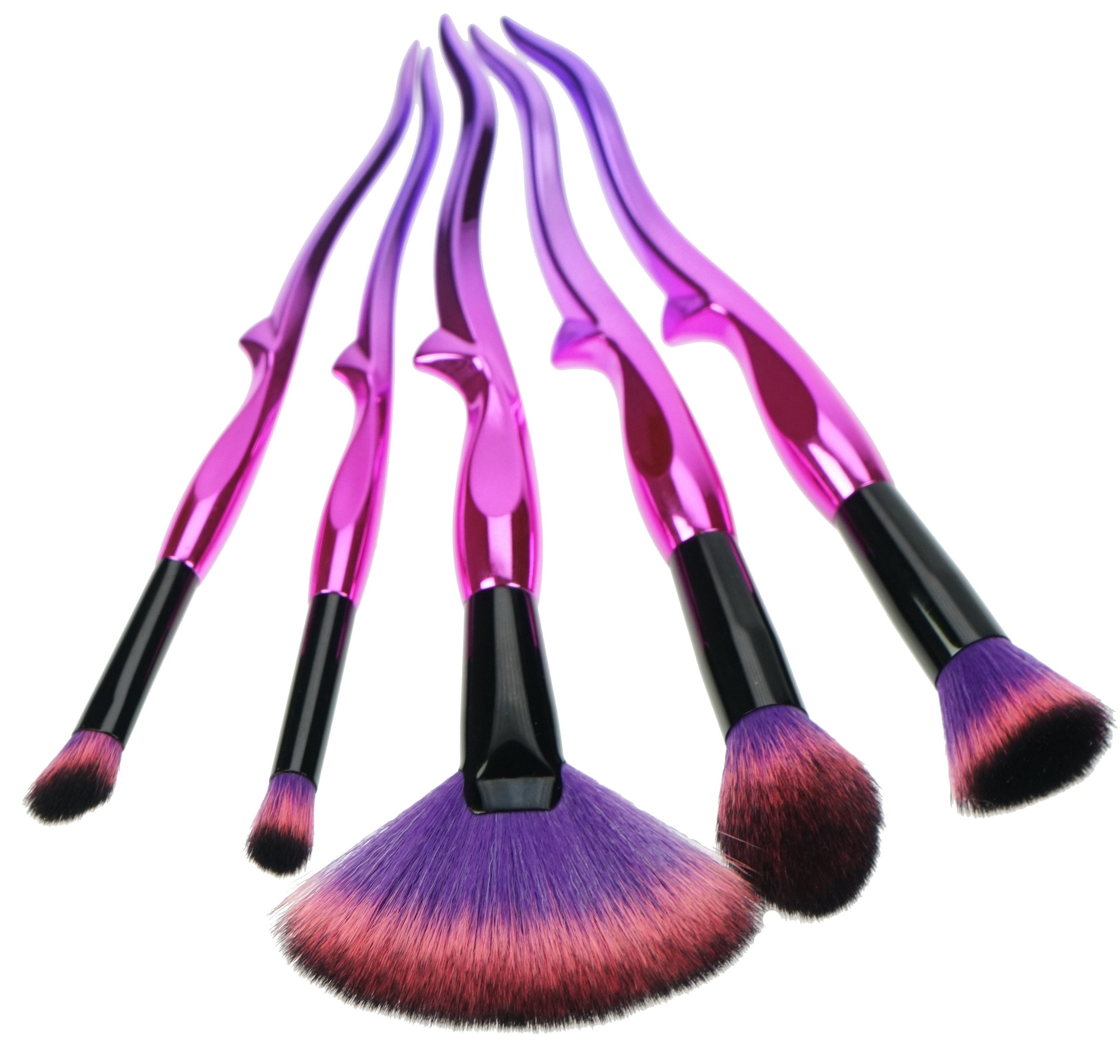 Fantasia Beauty Kosmetikpinsel-Set Pinsel-Set "Pink/Schwarz" feines Synthetik-Haar, 5-tlg., 5 tlg., Vegan