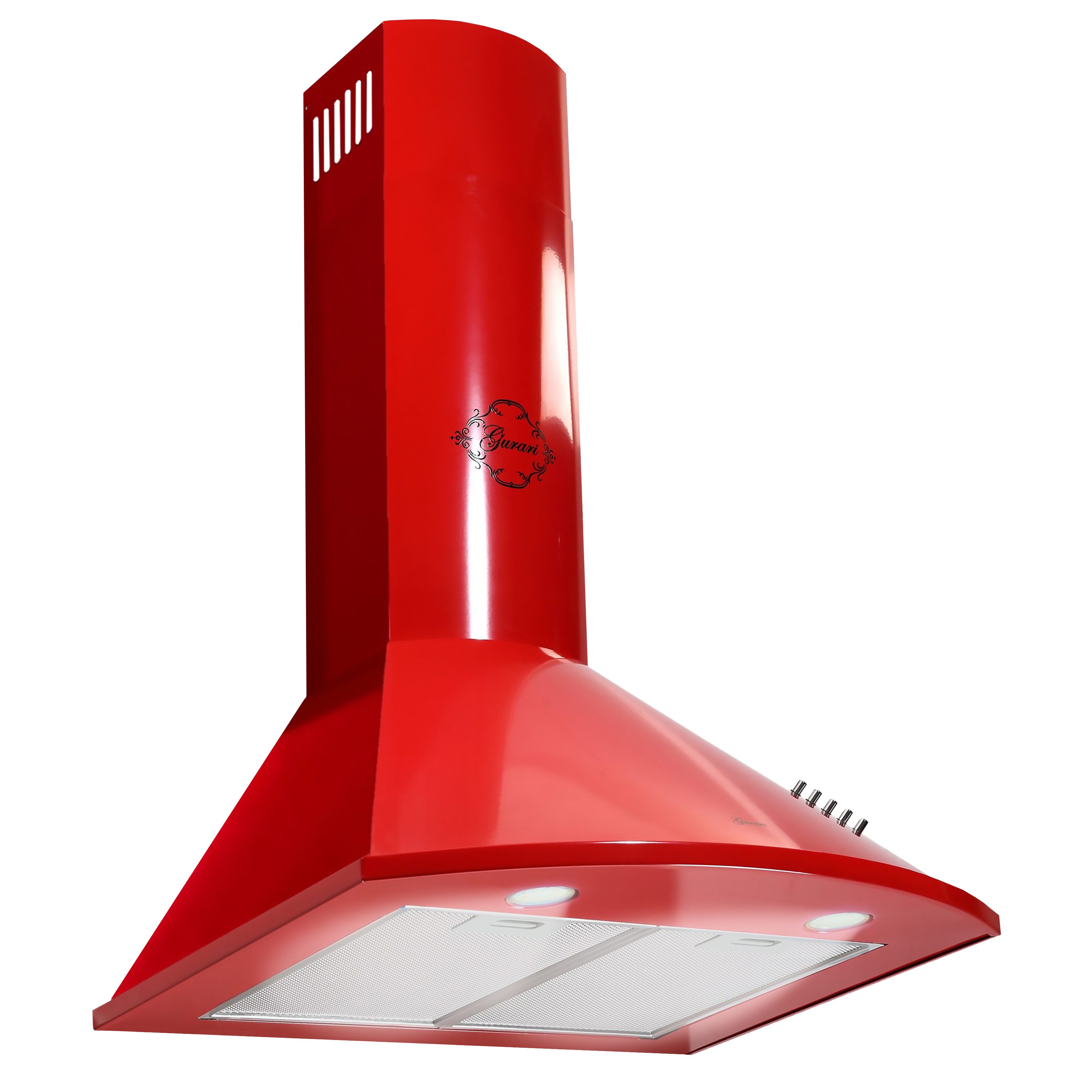 GURARI Wandhaube GCH C 046 RD 6// GCH C 046 RD 6, Dunstabzugshaube 60 cm/ Rot/ Saugstark 1000m³/h