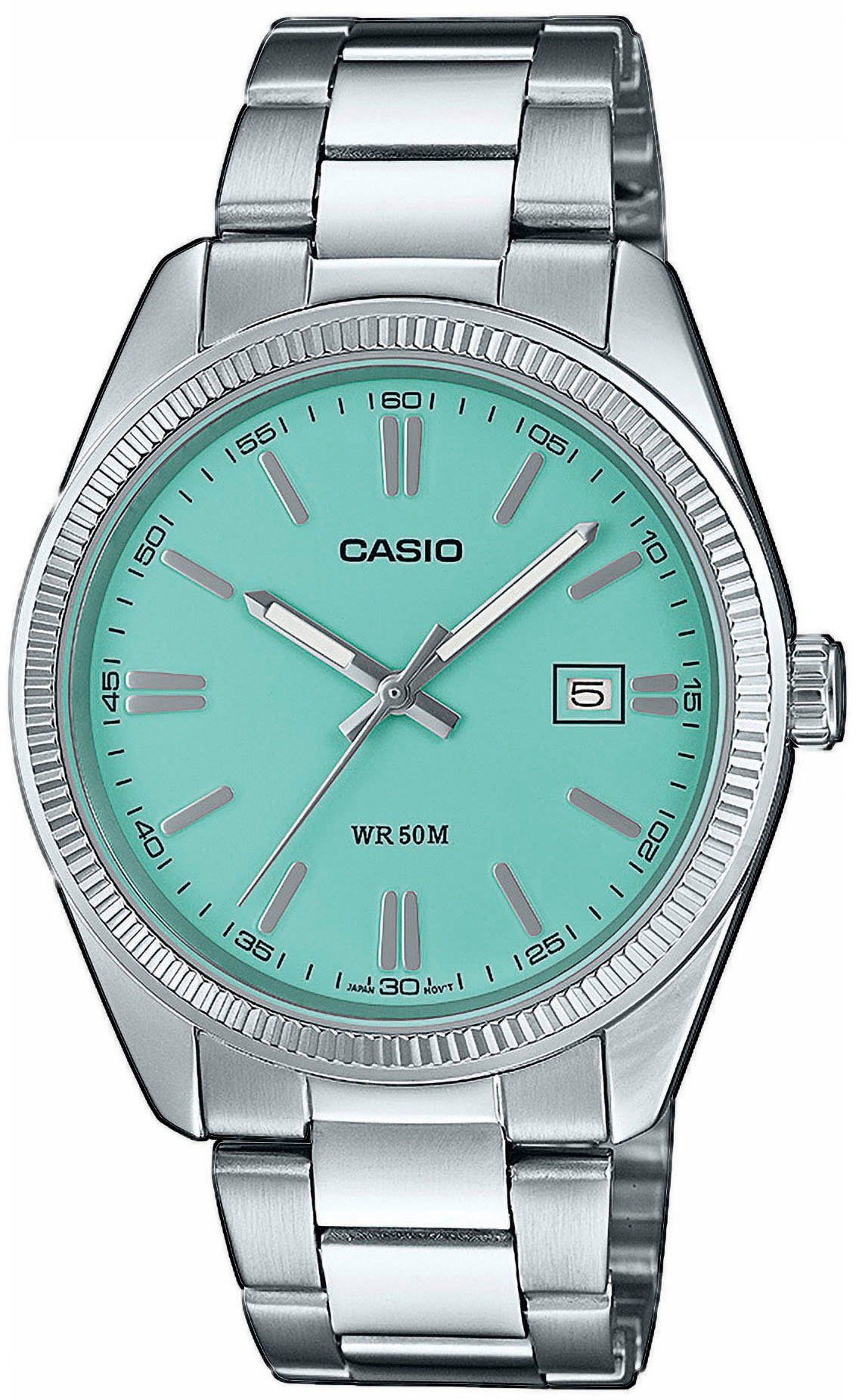 Casio Collection Quarzuhr MTP-1302PD-2A2VEF, Armbanduhr, Herrenuhr, Damenuhr, analog, Datum, Neo-Display