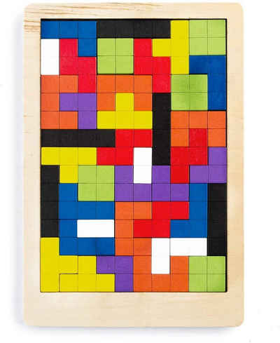 all Kids United Steckpuzzle »3D Tetris Holz-Puzzle«, 40 Puzzleteile, Kinder-Spielzeug Pädagogisches Denkspiel