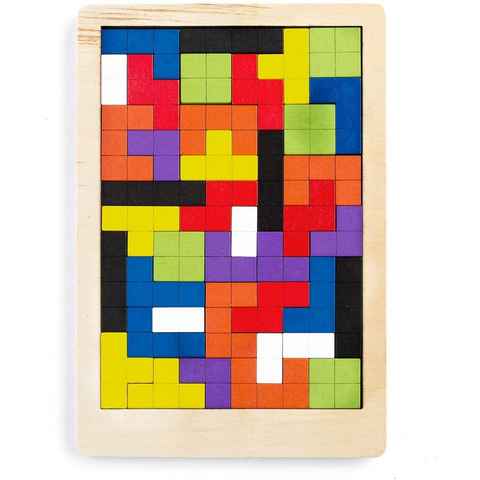 all Kids United Steckpuzzle 3D Tetris Holz-Puzzle, 40 Puzzleteile, Kinder-Spielzeug Pädagogisches Denkspiel