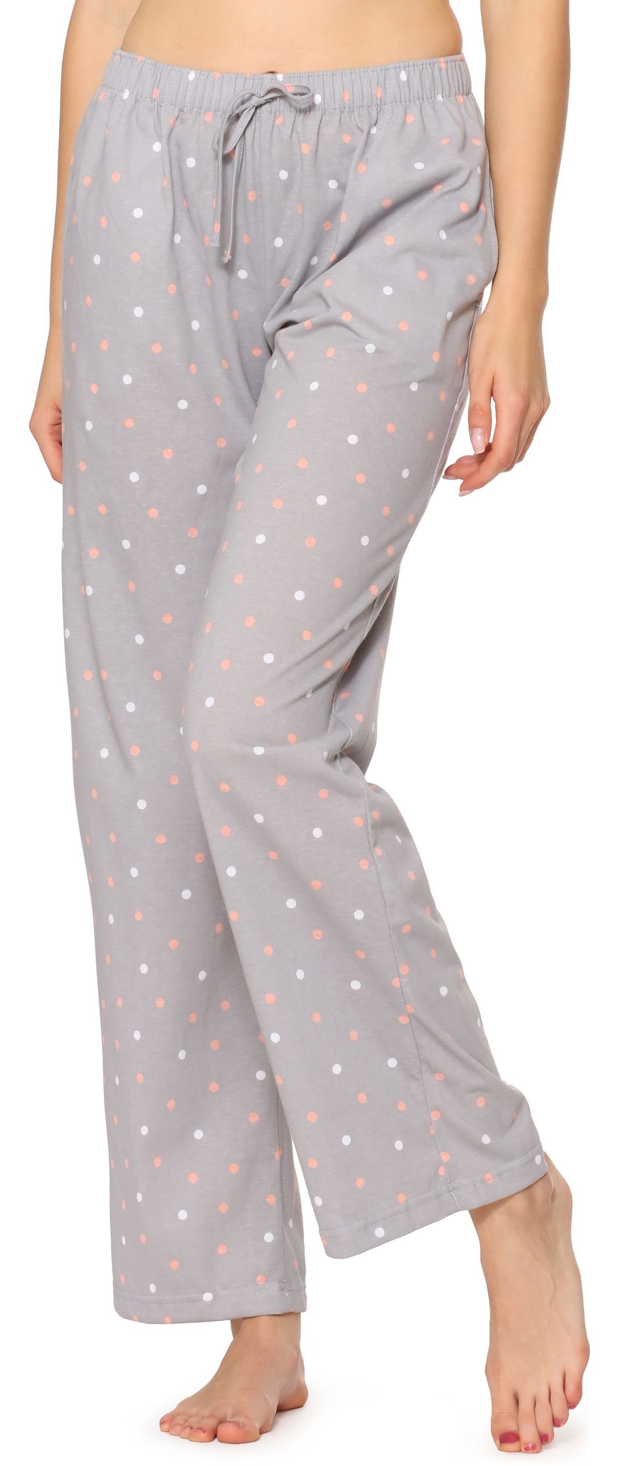 Merry Style Pyjamashorts Damen Schlafanzugshose MPP-001 (1-tlg) elastischer Bund Grau/Punkte