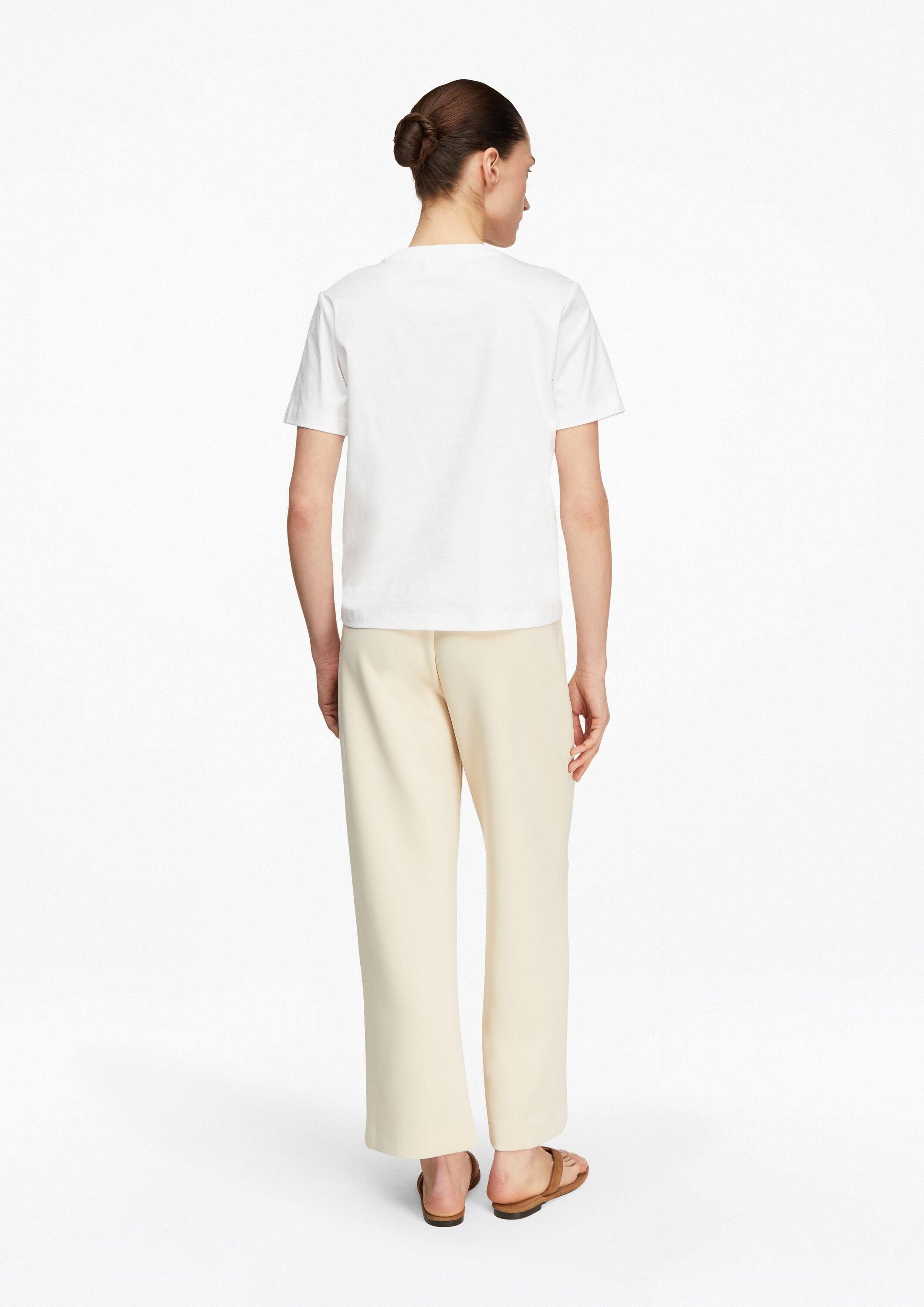 comma 7/8-Hose Hose Cropped Wide-Leg-Hose aus weichem Scuba