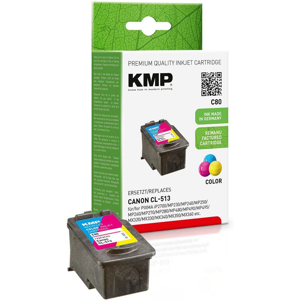 KMP 1 Tinte C80 ERSETZT Canon CL-513 - color Tintenpatrone (1-tlg)