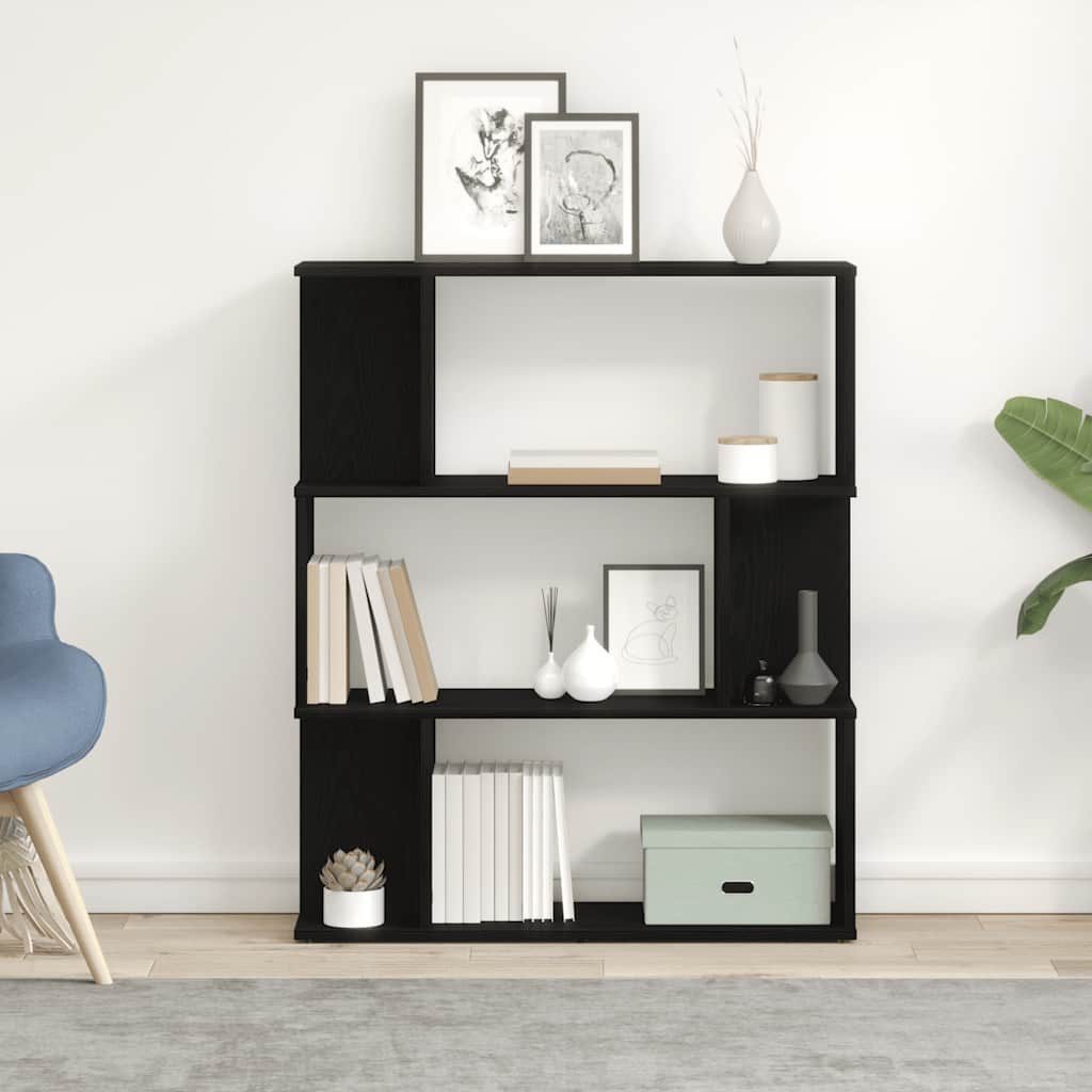 vidaXL Bücherregal Bücherregal Schwarz Eichen-Optik 80x24x96 günstig online kaufen